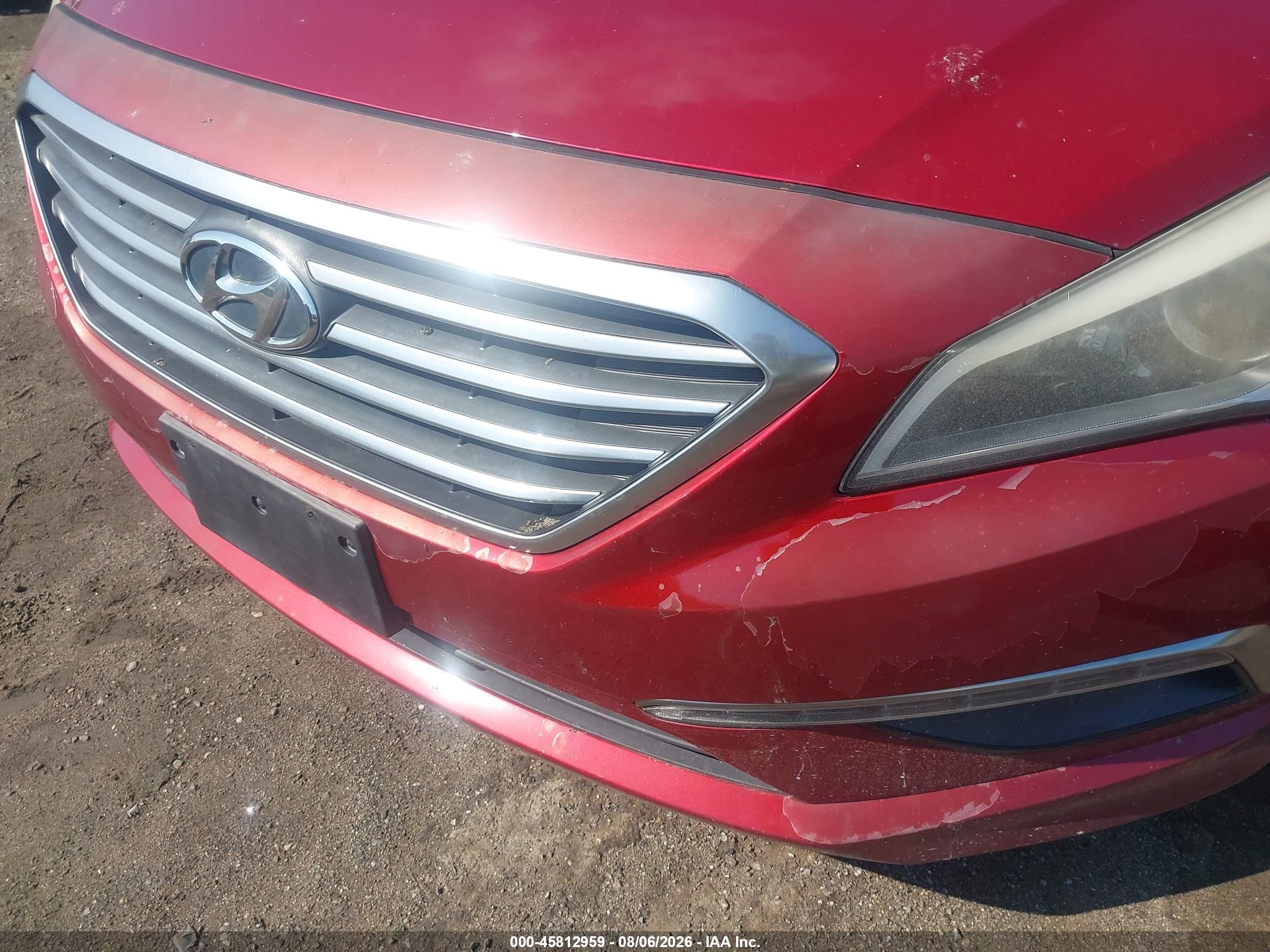 2015 Hyundai Sonata Se Red vin: 5NPE24AF0FH137834