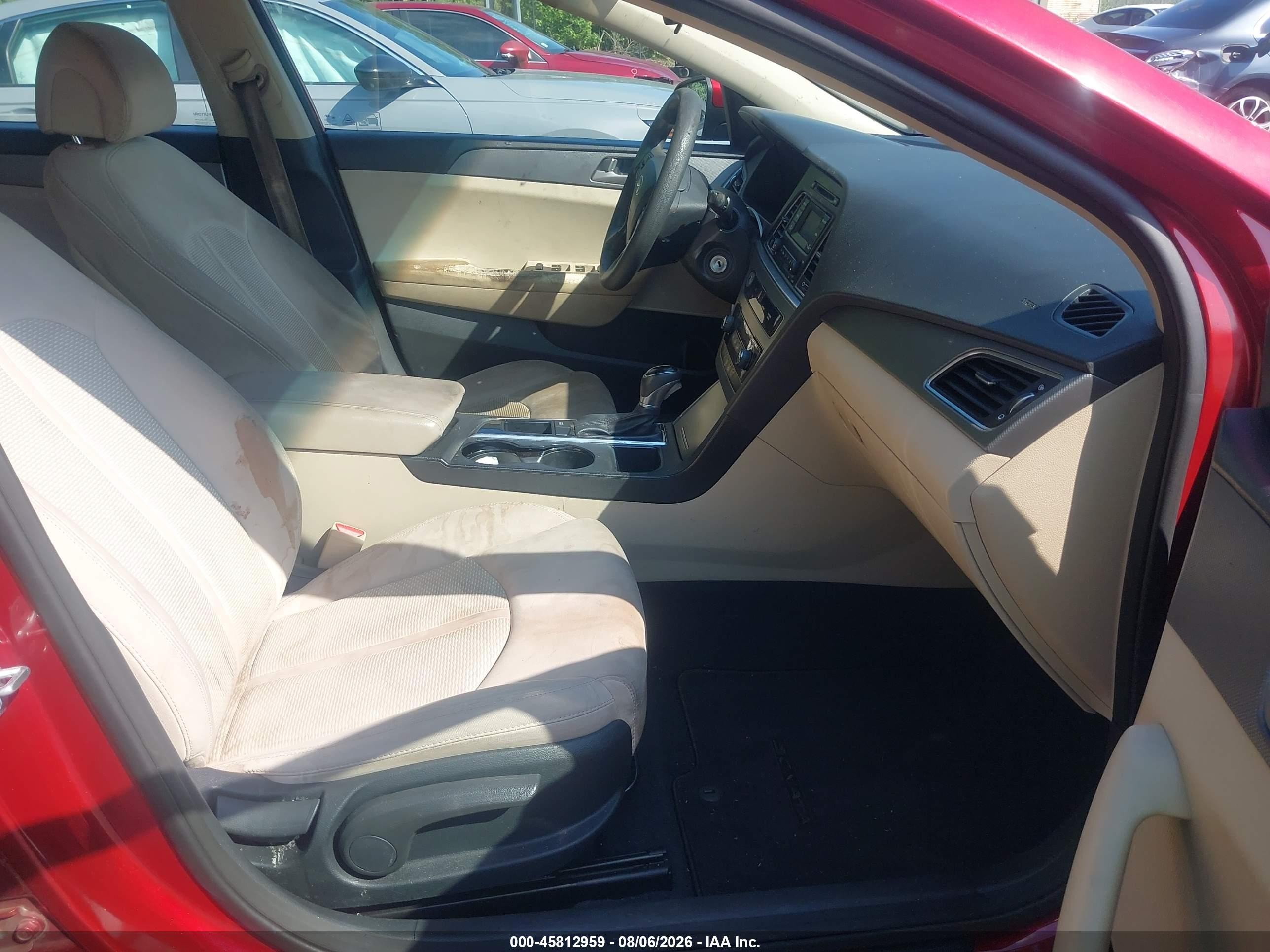 2015 Hyundai Sonata Se Red vin: 5NPE24AF0FH137834