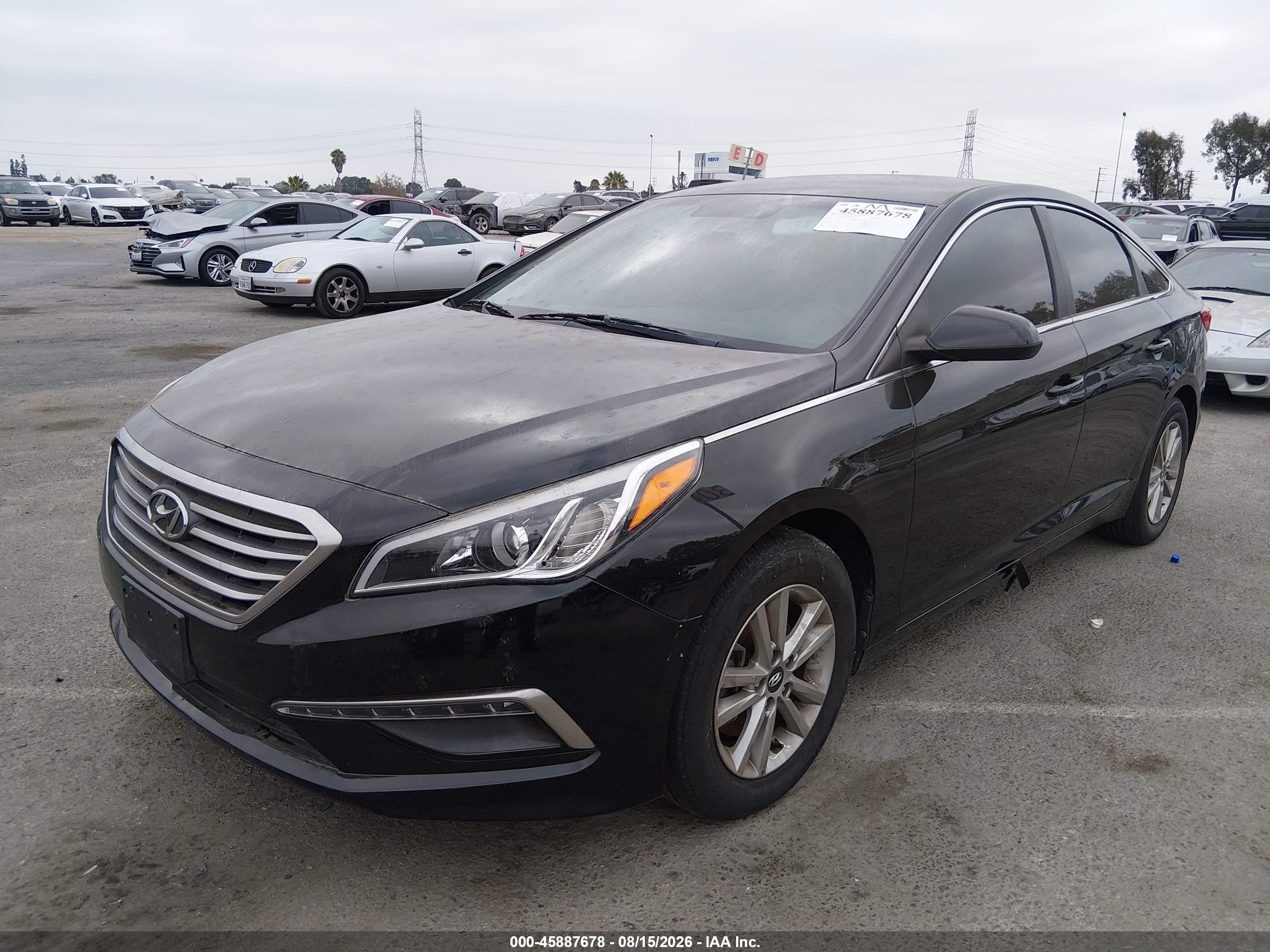 2015 Hyundai Sonata Se Черный vin: 5NPE24AF0FH163057