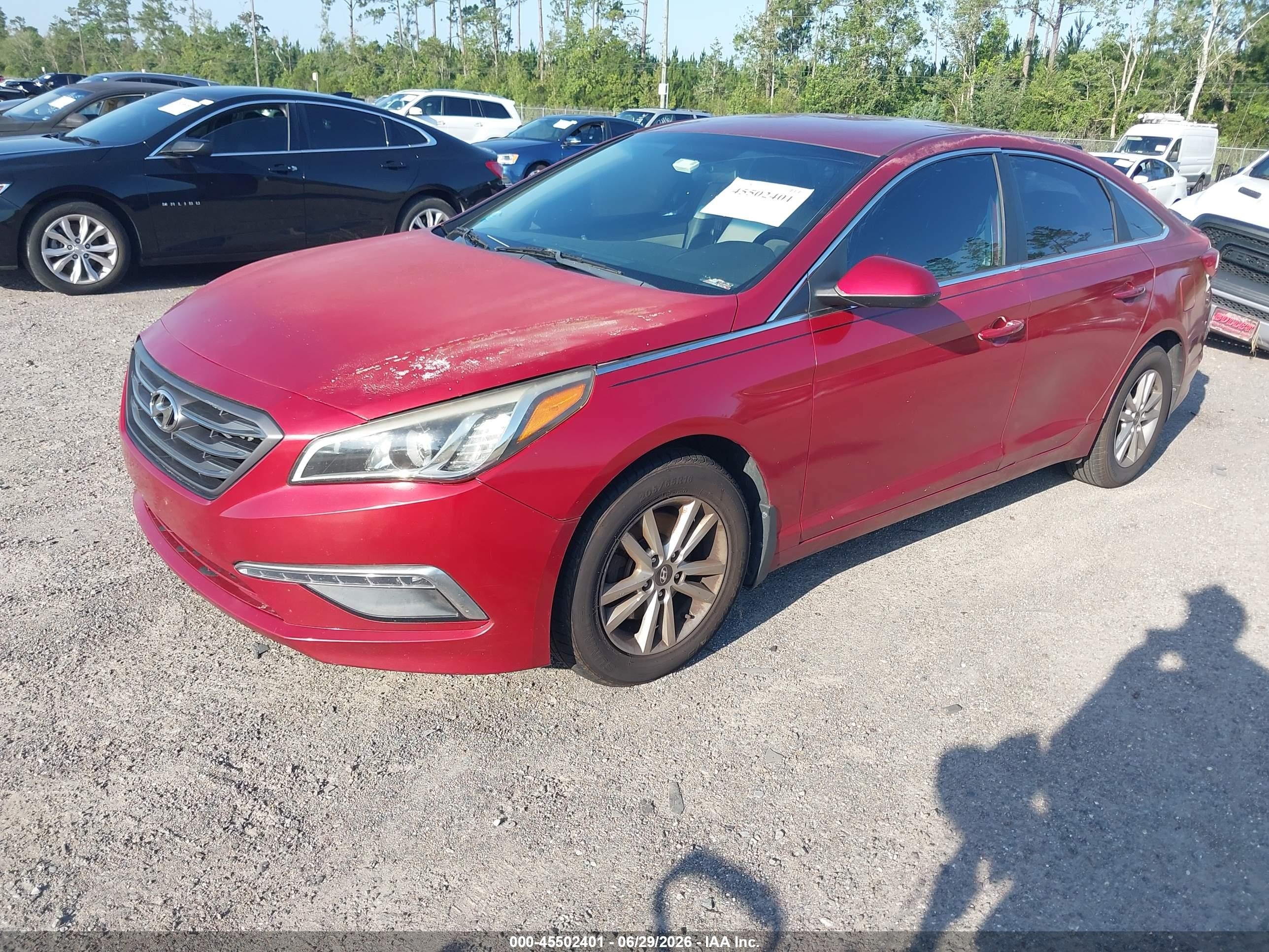 2015 Hyundai Sonata Se Red vin: 5NPE24AF0FH187732