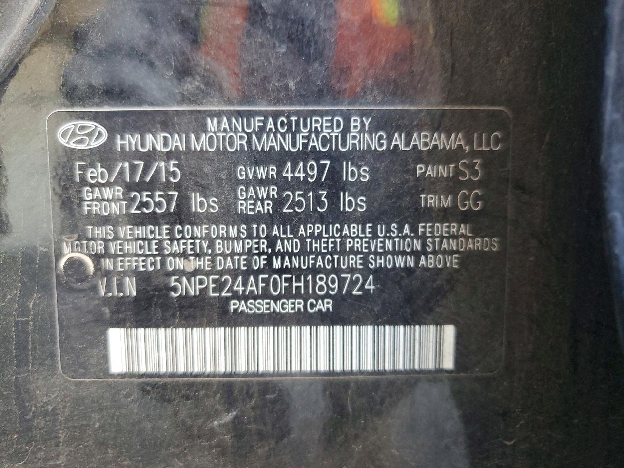 2015 Hyundai Sonata Se Black vin: 5NPE24AF0FH189724