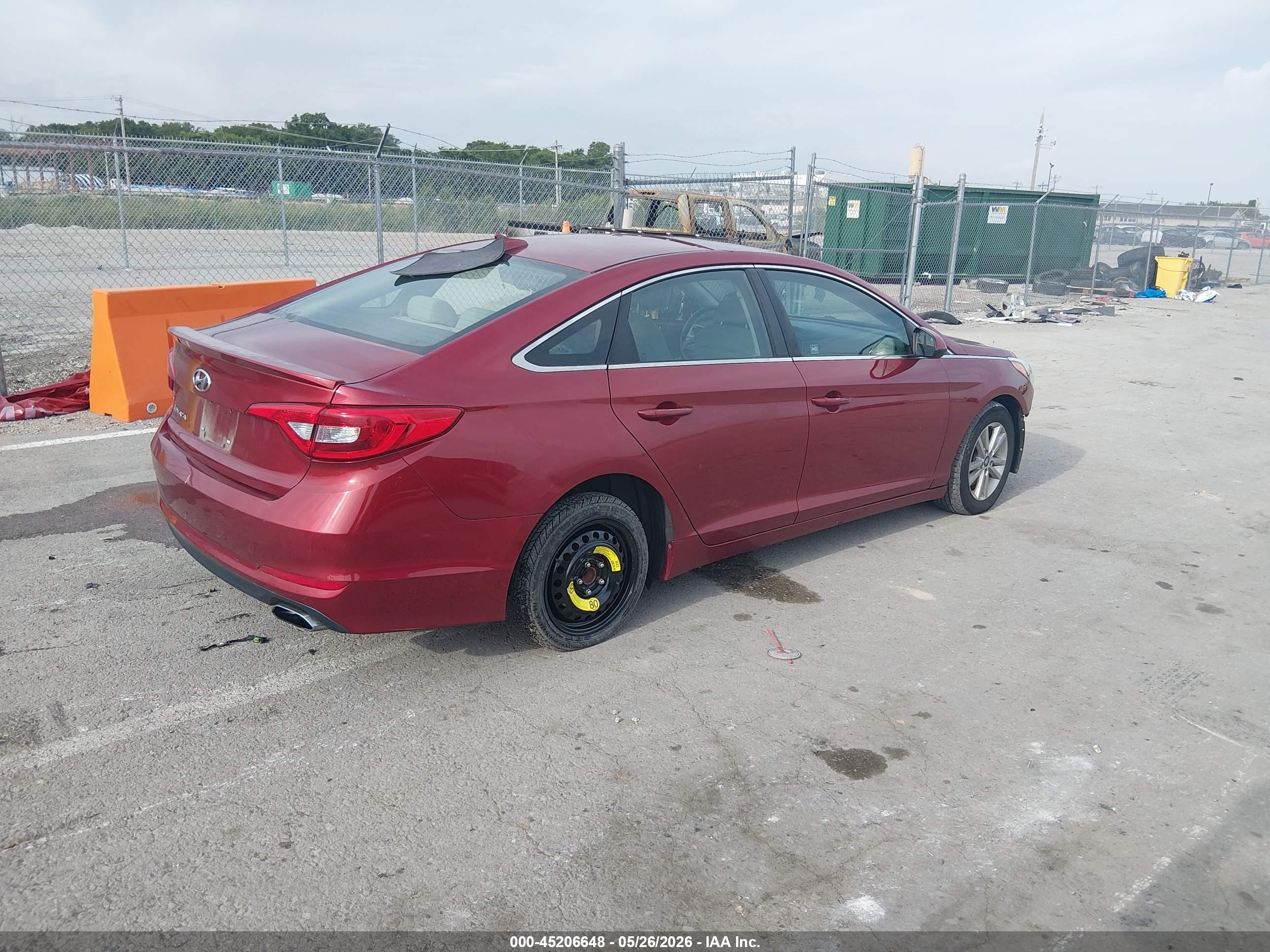 2015 Hyundai Sonata Se Red vin: 5NPE24AF0FH203444