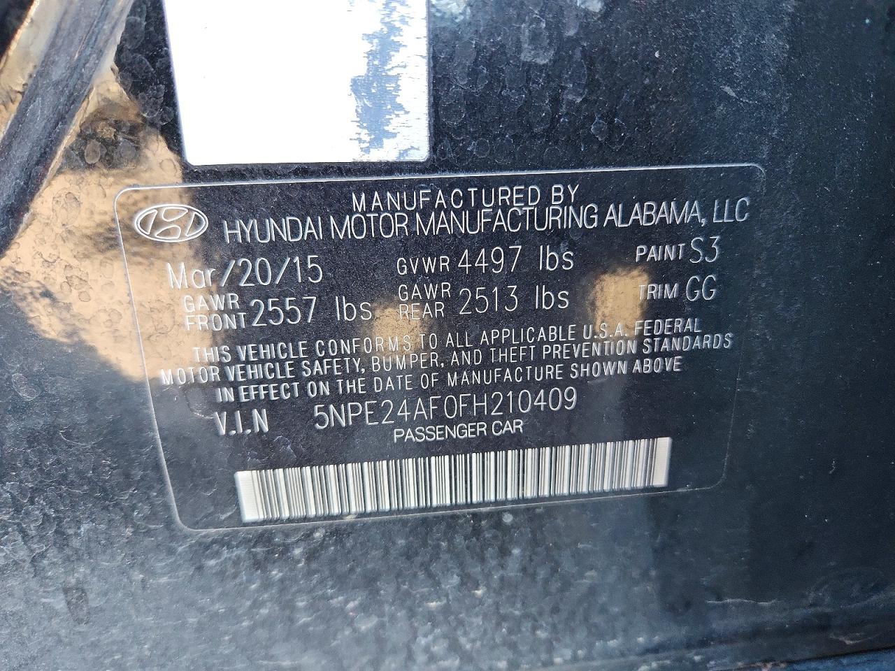 2015 Hyundai Sonata Se Black vin: 5NPE24AF0FH210409