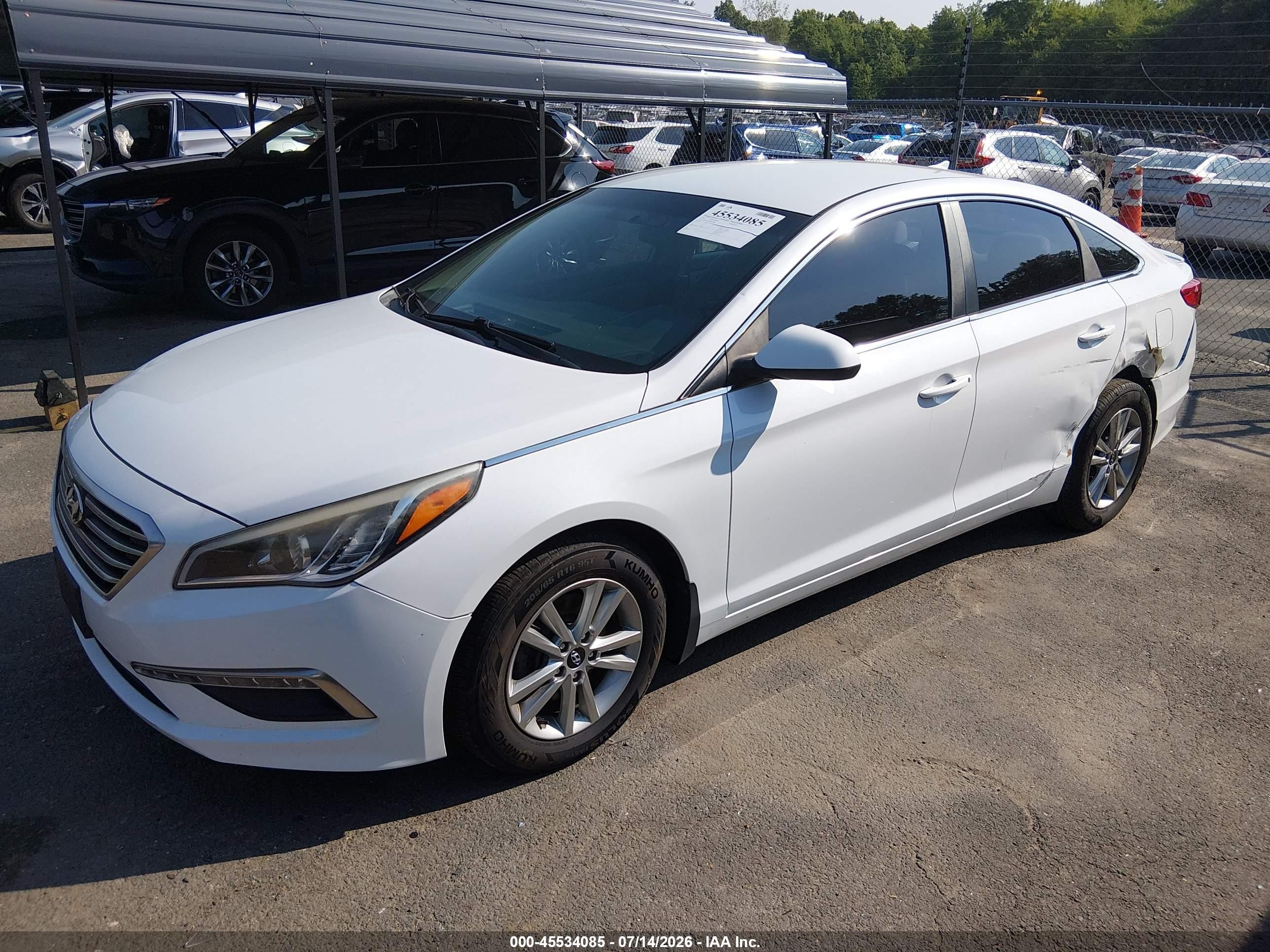 2015 Hyundai Sonata Se White vin: 5NPE24AF0FH211608