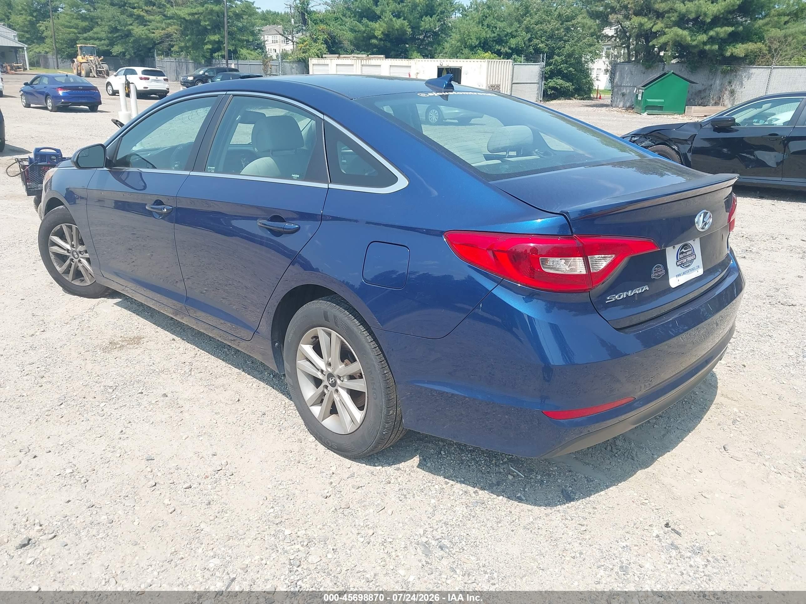 2015 Hyundai Sonata Se Blue vin: 5NPE24AF0FH220857