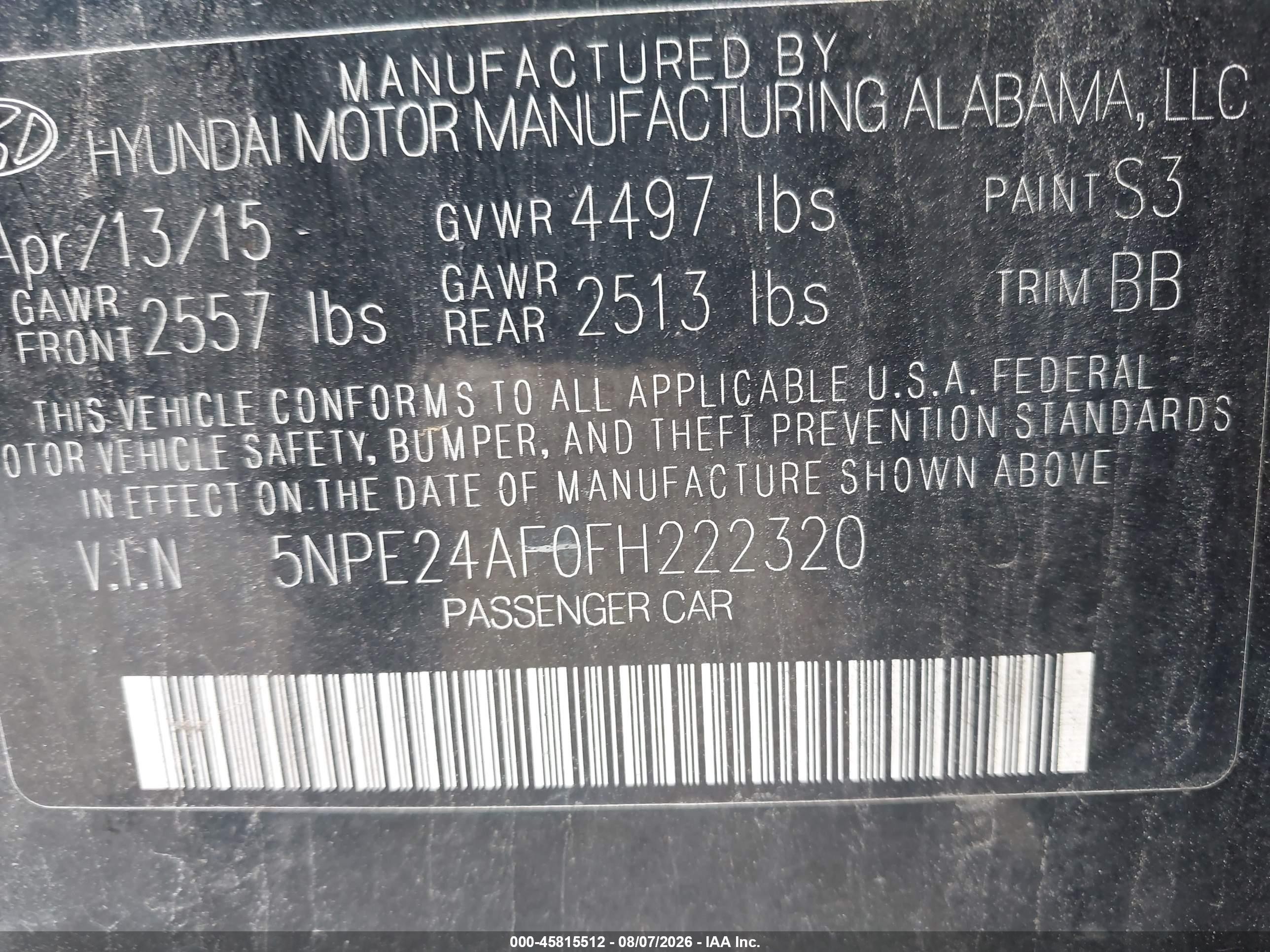 2015 Hyundai Sonata Se Black vin: 5NPE24AF0FH222320