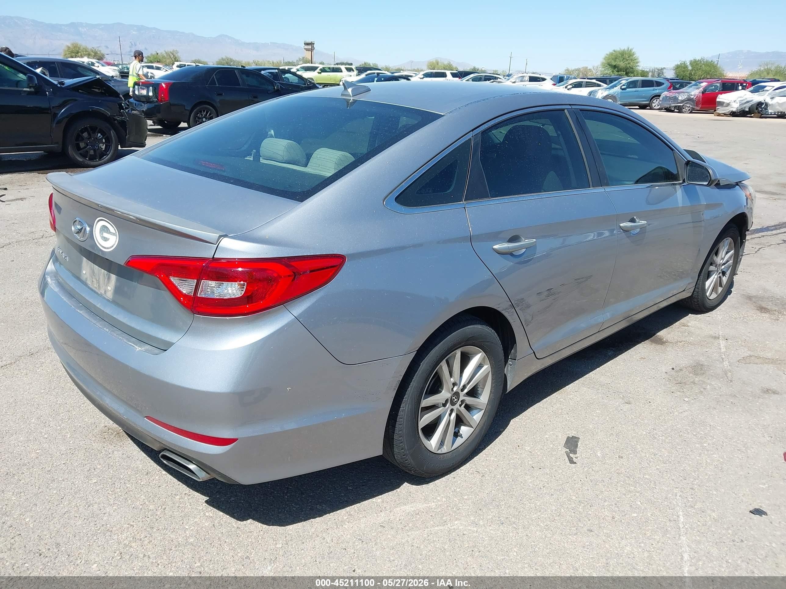 2015 Hyundai Sonata Se Gray vin: 5NPE24AF0FH230725