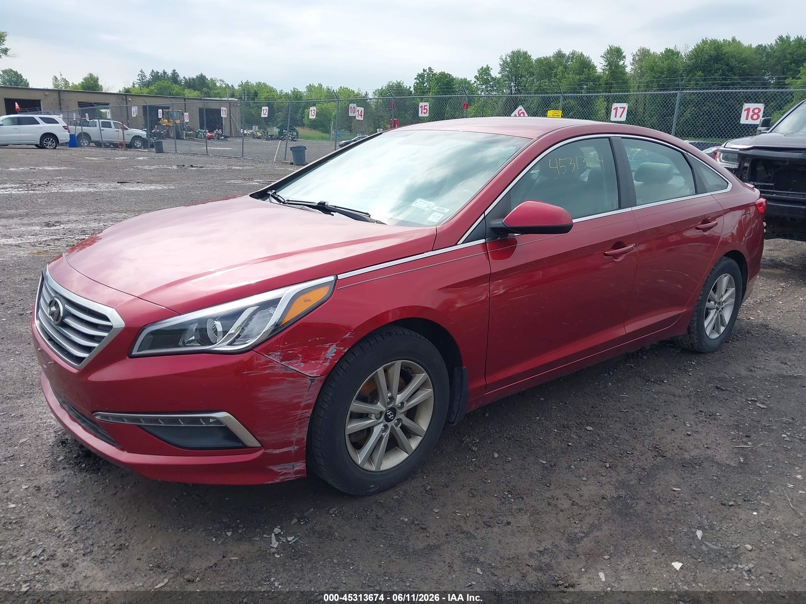 2015 Hyundai Sonata Se Red vin: 5NPE24AF0FH231146