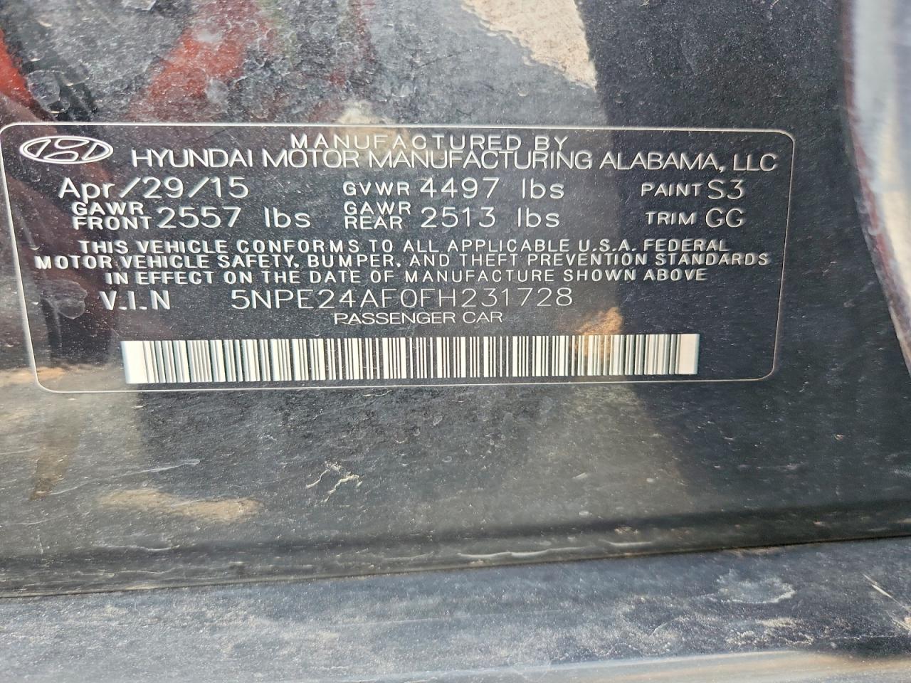 2015 Hyundai Sonata Se Black vin: 5NPE24AF0FH231728