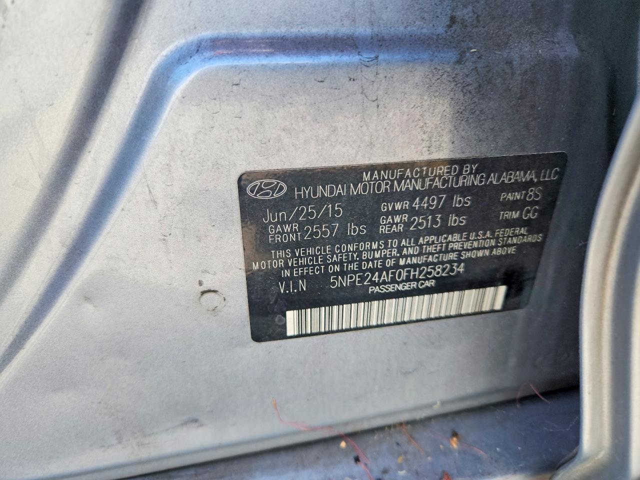 2015 Hyundai Sonata Se Silver vin: 5NPE24AF0FH258234