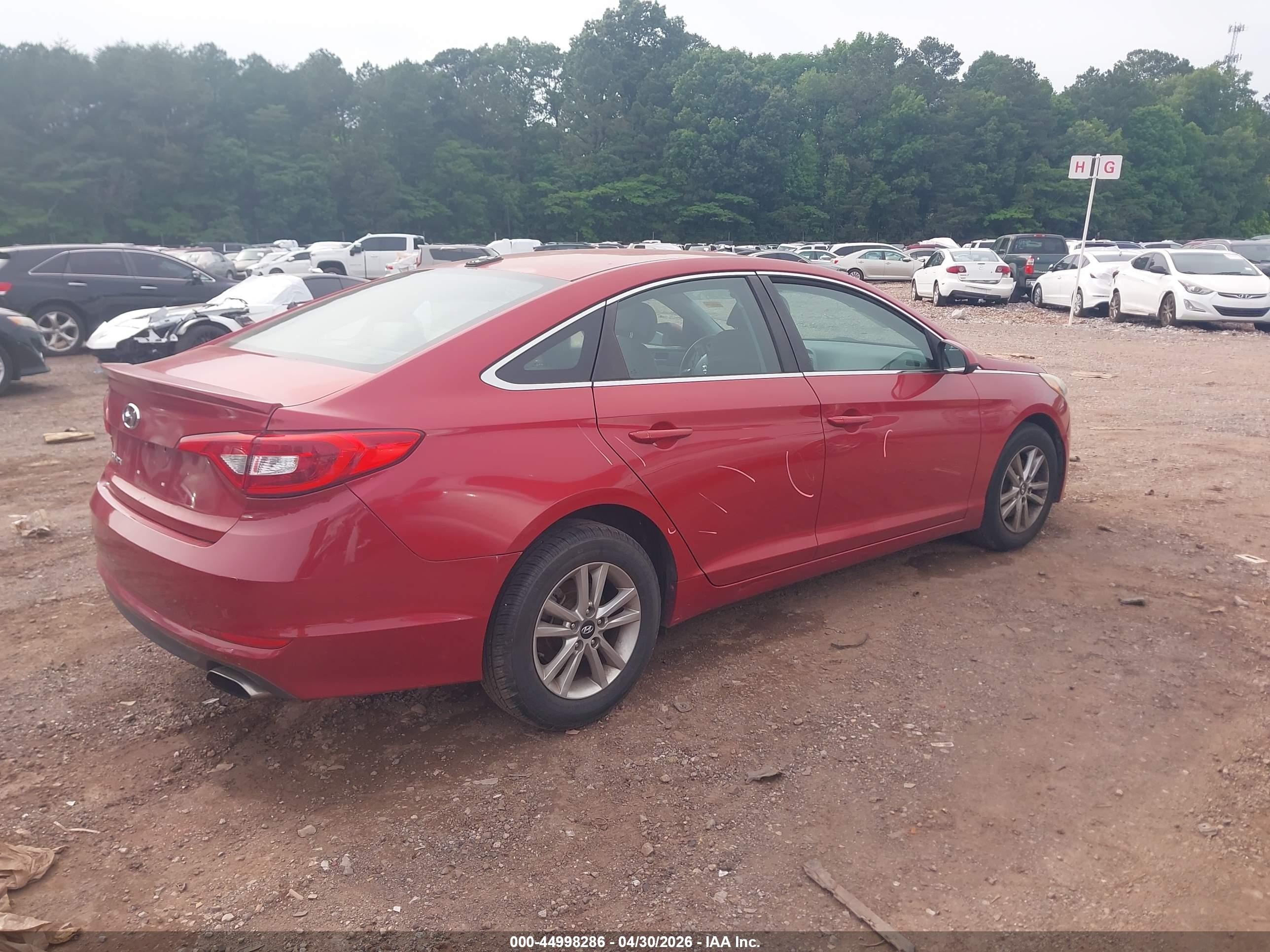 2017 Hyundai Sonata   Red vin: 5NPE24AF0HH515301