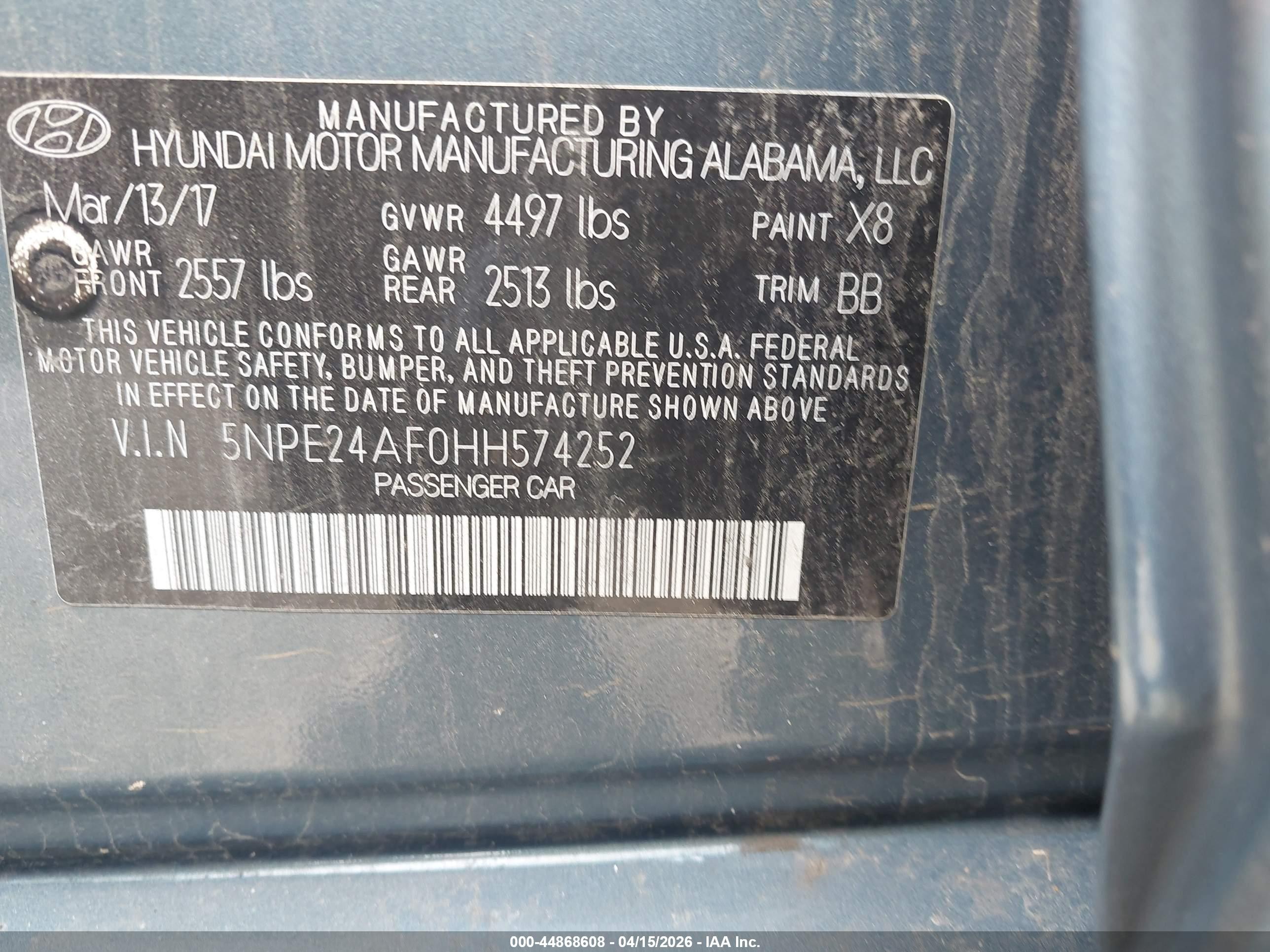 2017 Hyundai Sonata Se Blue vin: 5NPE24AF0HH574252