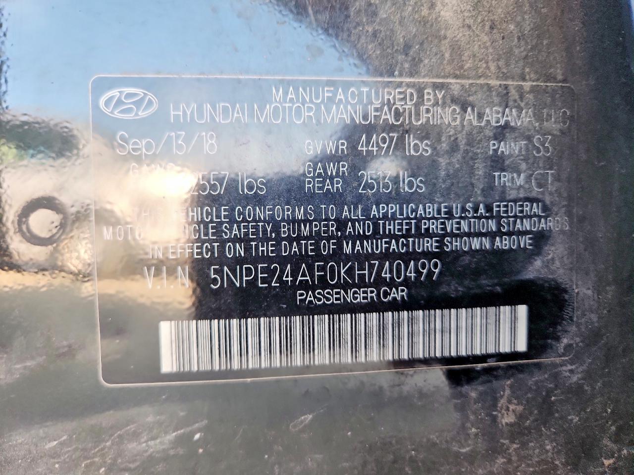 2019 Hyundai Sonata Se Black vin: 5NPE24AF0KH740499