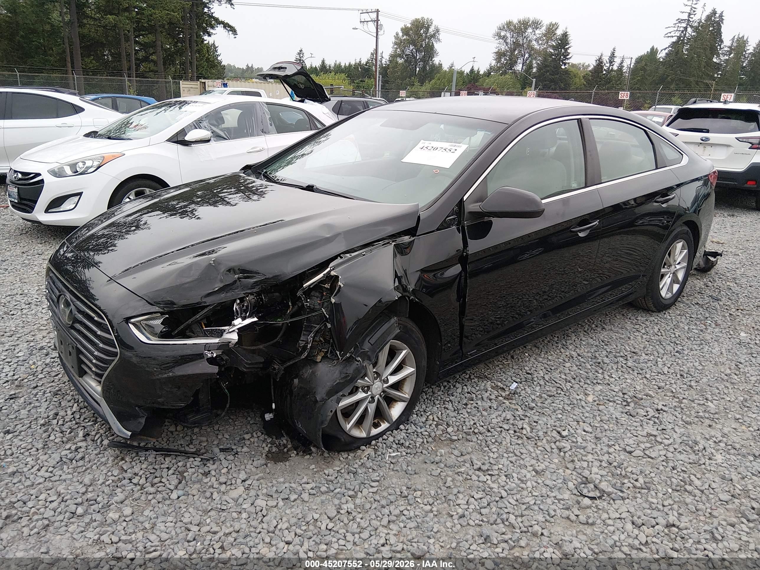2019 Hyundai Sonata Se Black vin: 5NPE24AF0KH766293