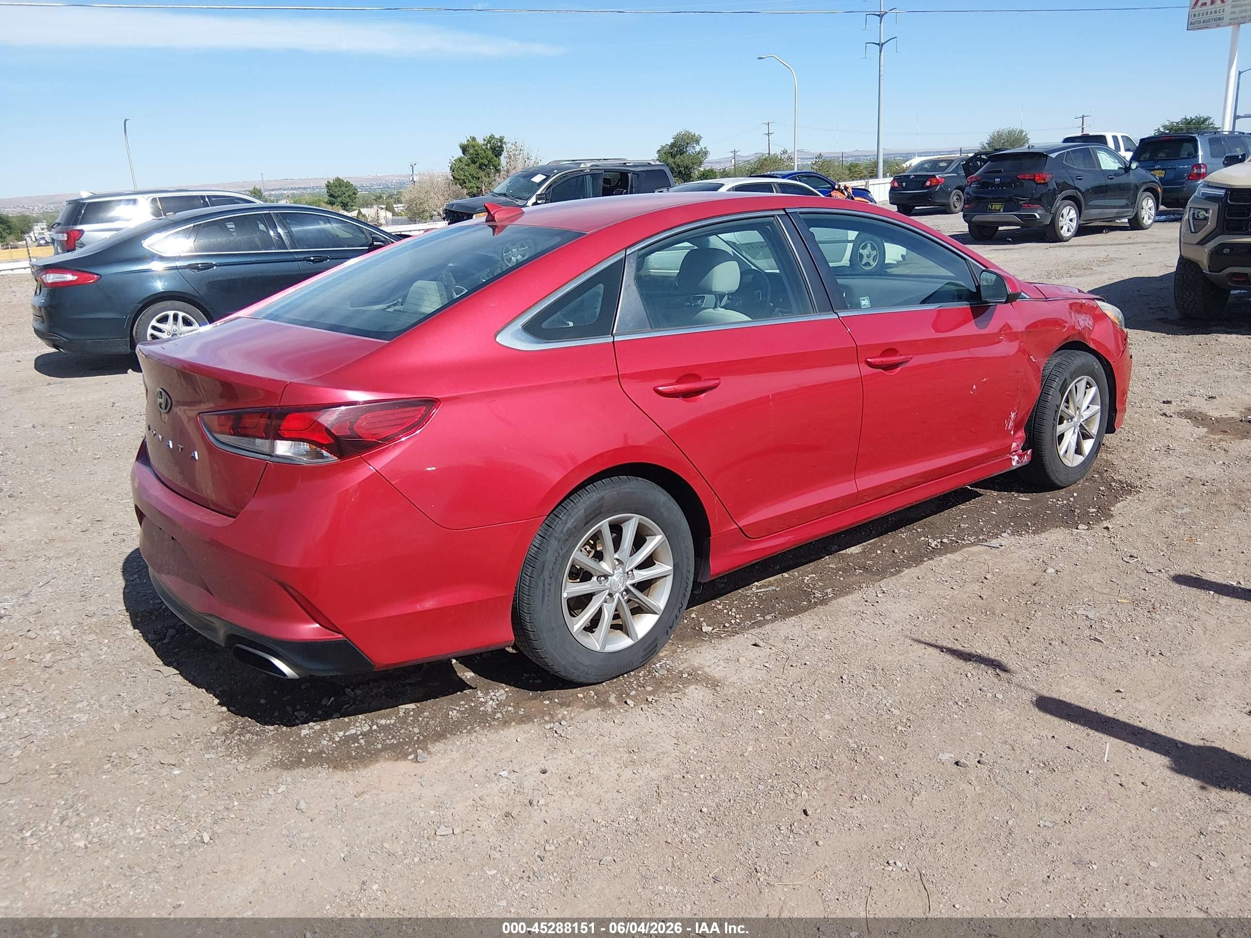 2019 Hyundai Sonata Se Красный vin: 5NPE24AF0KH792103