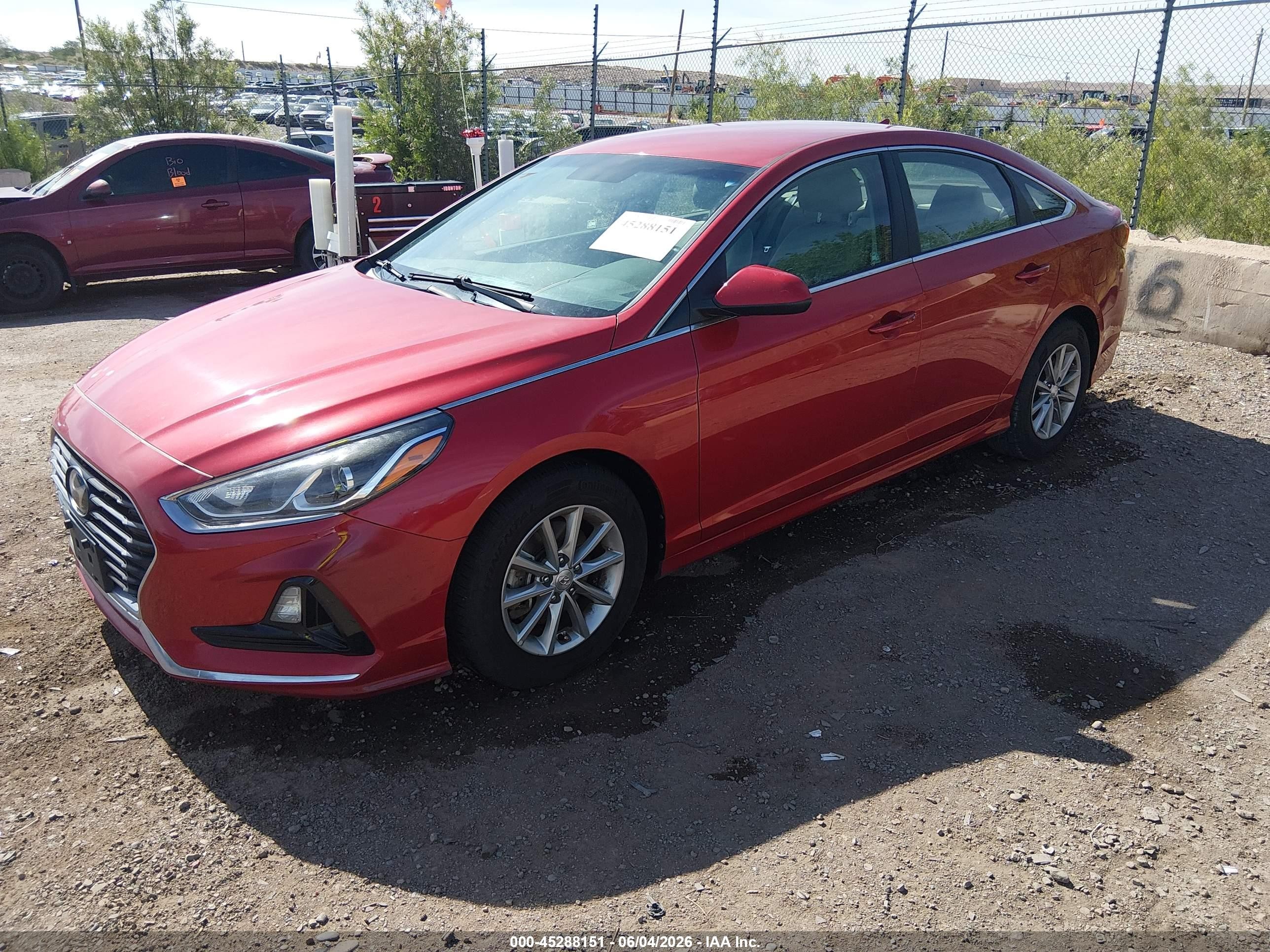 2019 Hyundai Sonata Se Красный vin: 5NPE24AF0KH792103