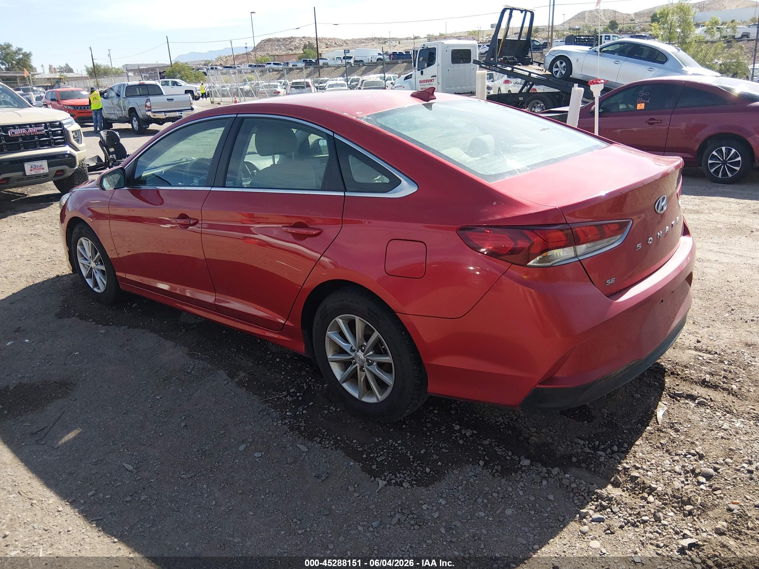 2019 Hyundai Sonata Se Красный vin: 5NPE24AF0KH792103