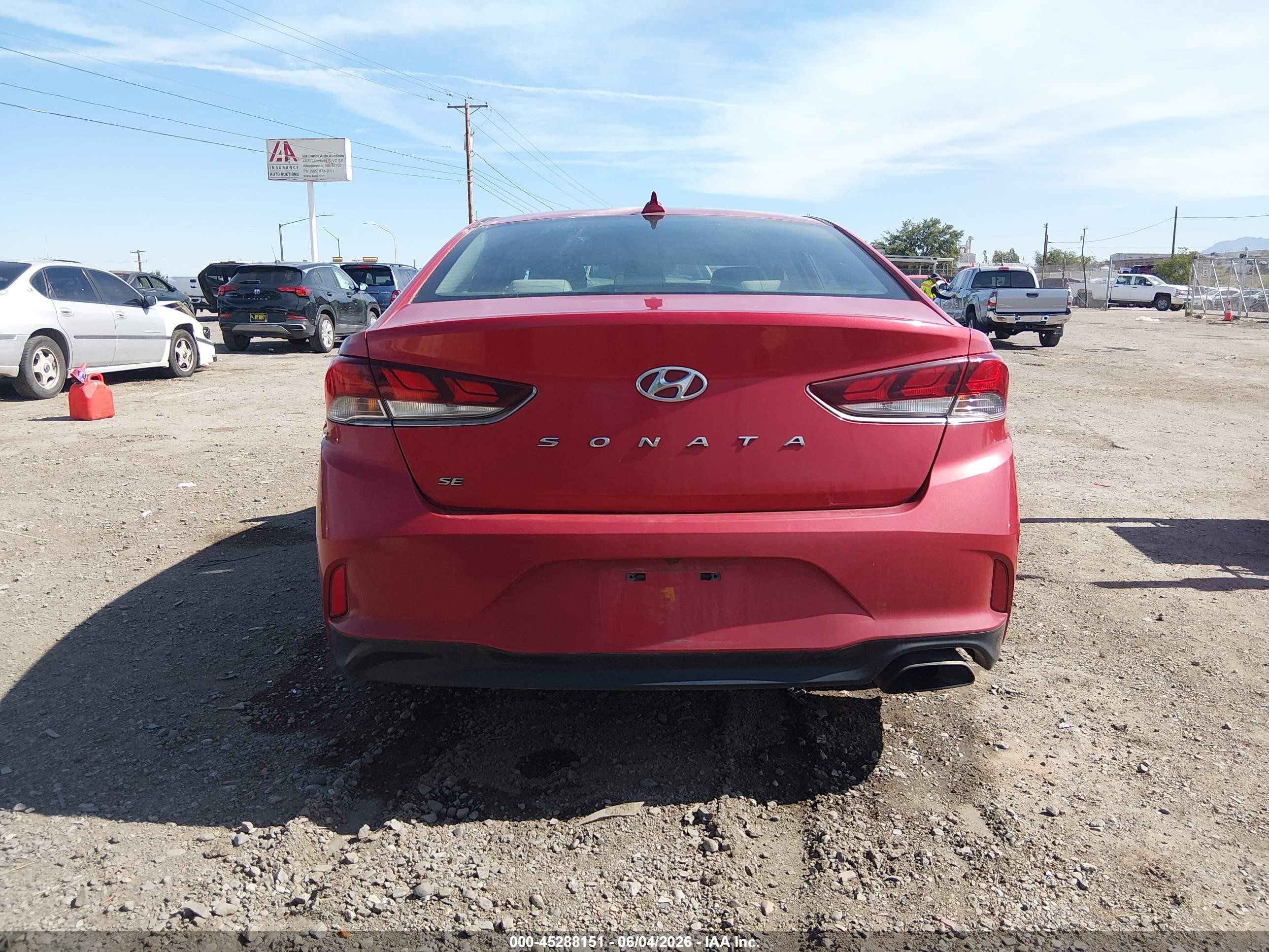 2019 Hyundai Sonata Se Красный vin: 5NPE24AF0KH792103