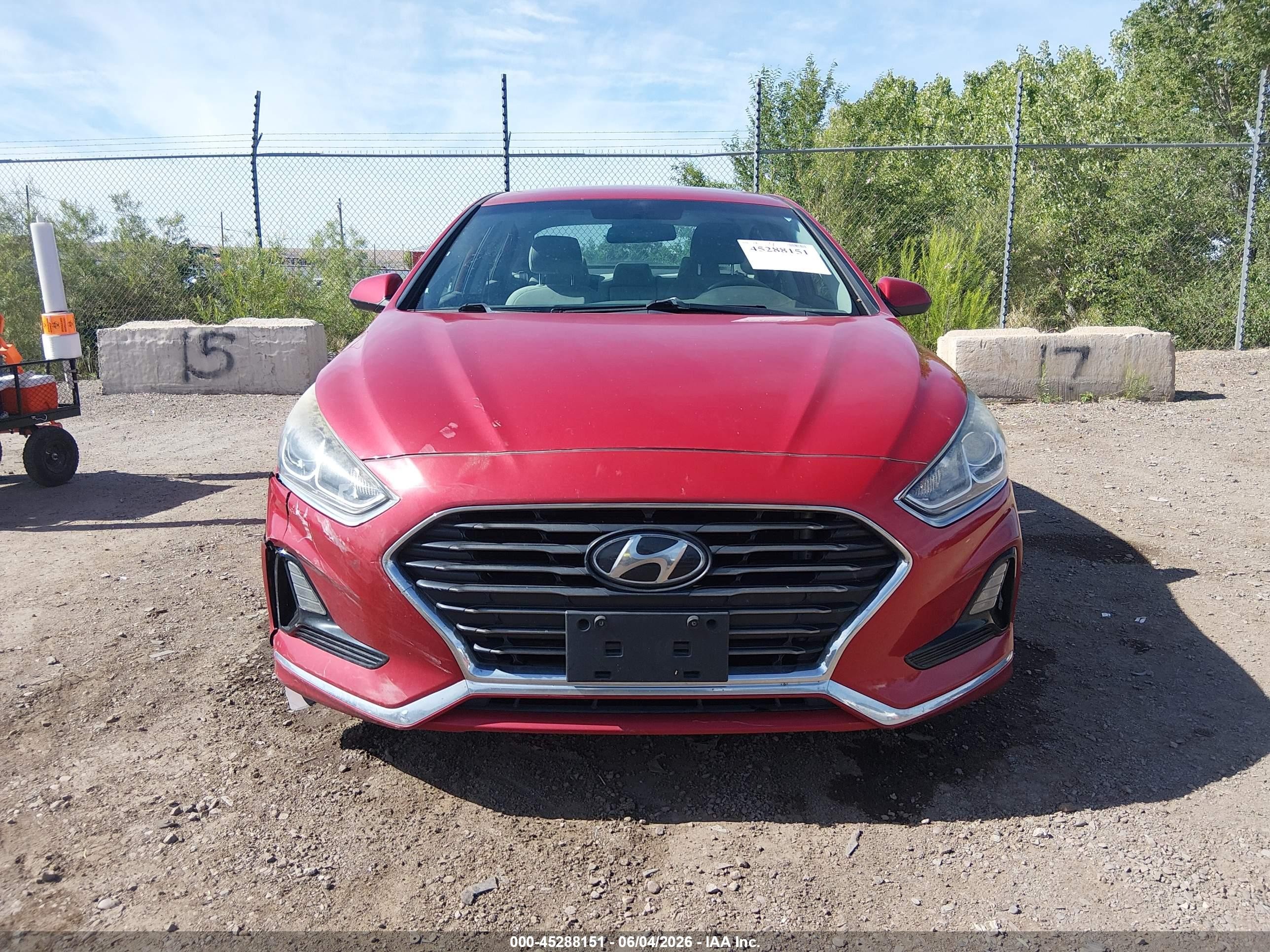 2019 Hyundai Sonata Se Красный vin: 5NPE24AF0KH792103