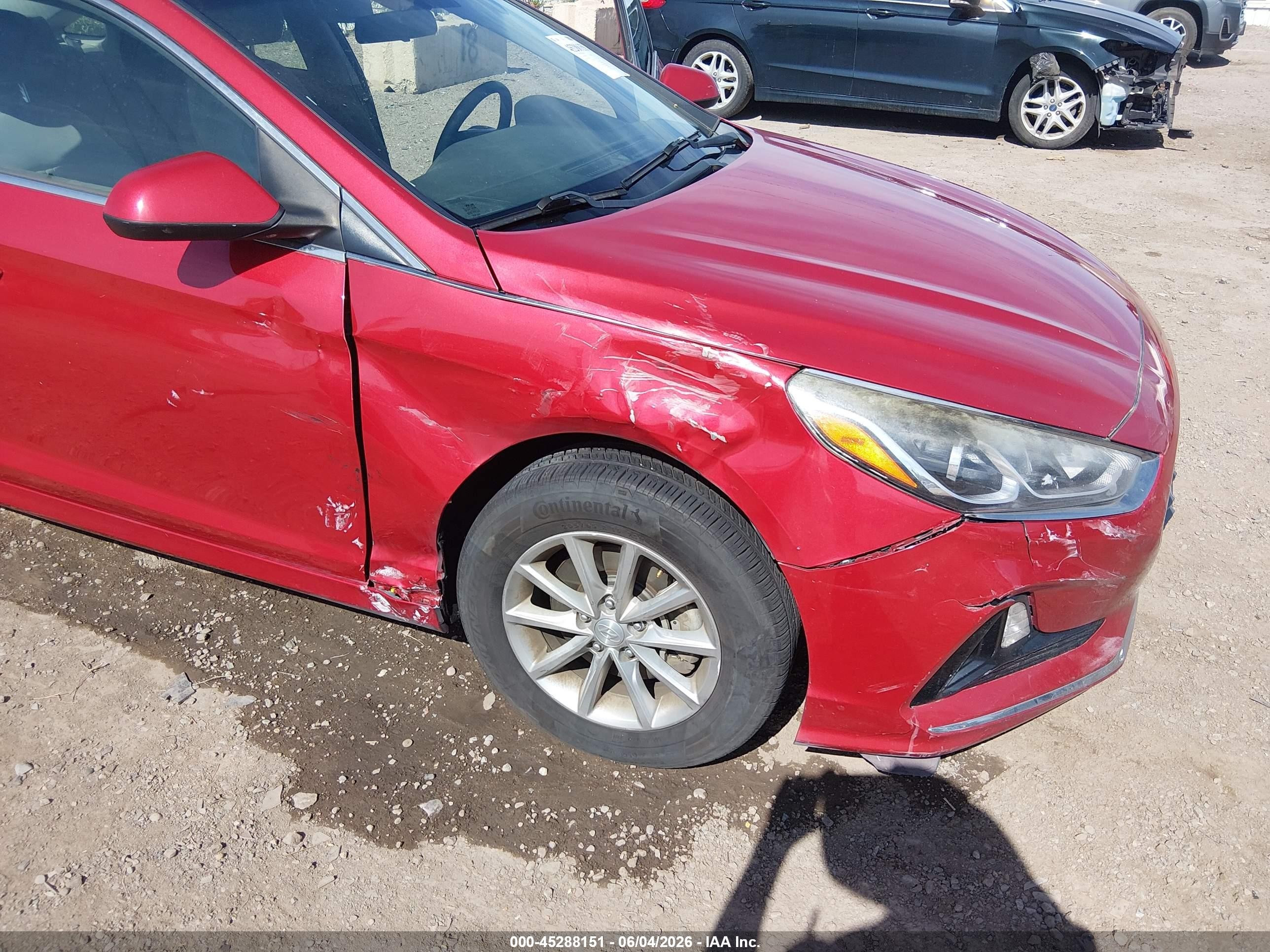 2019 Hyundai Sonata Se Красный vin: 5NPE24AF0KH792103