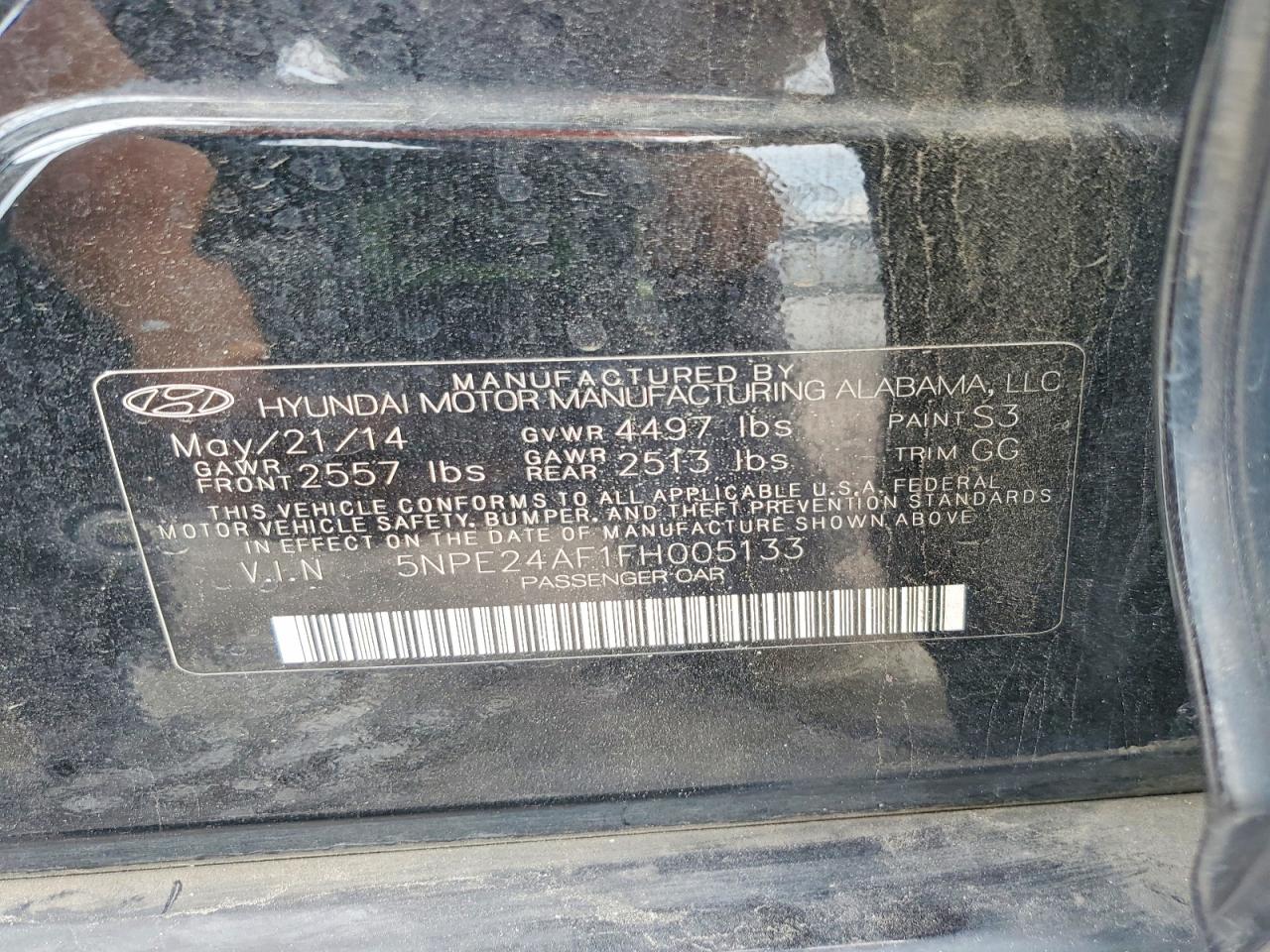2015 Hyundai Sonata Se Черный vin: 5NPE24AF1FH005133