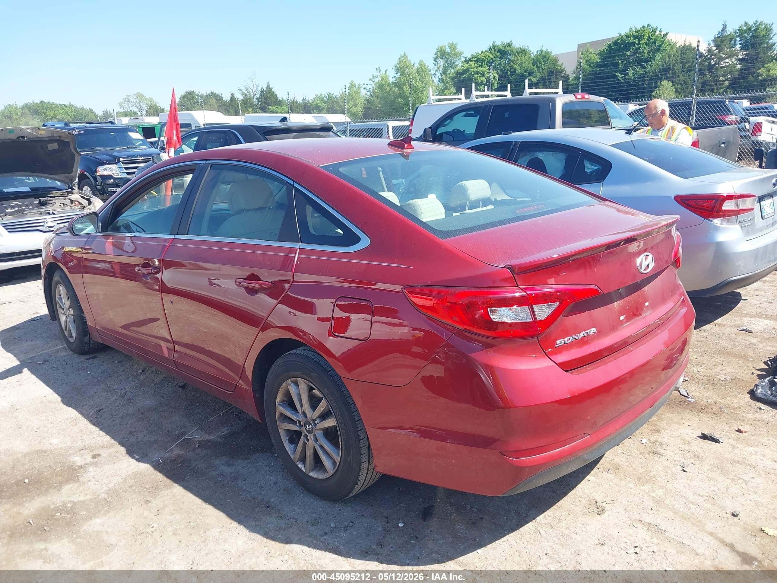2015 Hyundai Sonata Se Burgundy vin: 5NPE24AF1FH014303