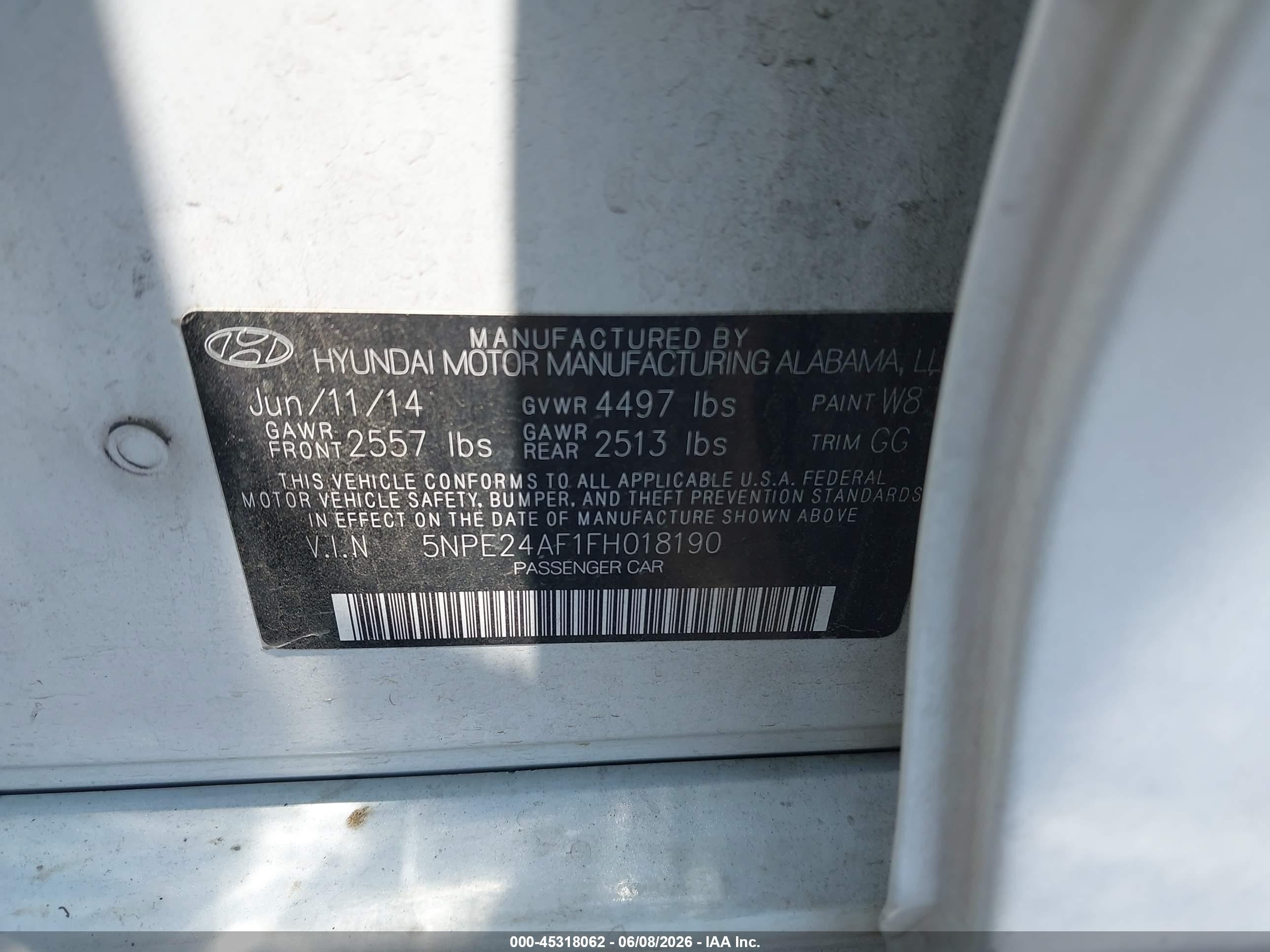 2015 Hyundai Sonata Se White vin: 5NPE24AF1FH018190
