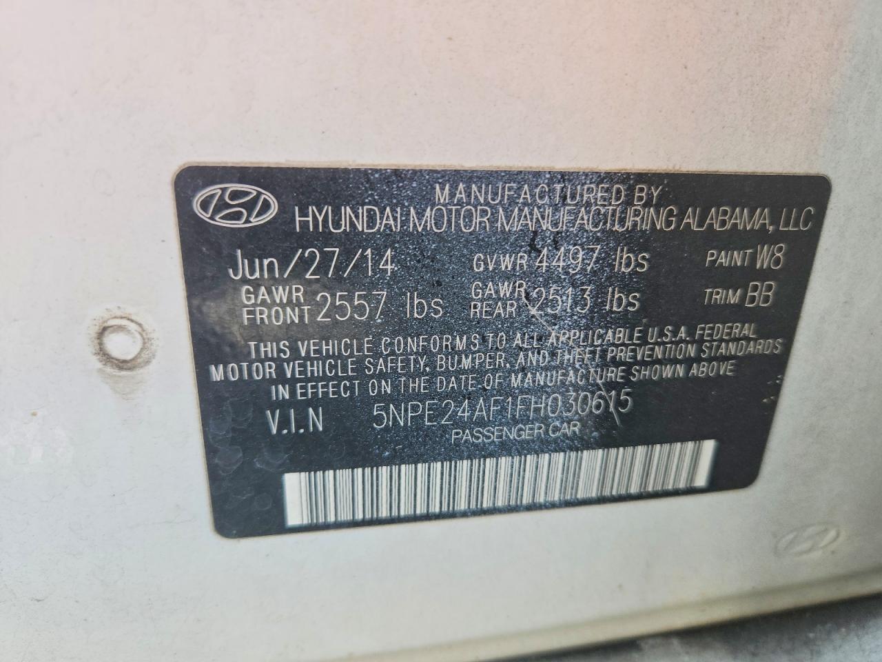 2015 Hyundai Sonata Se Белый vin: 5NPE24AF1FH030615