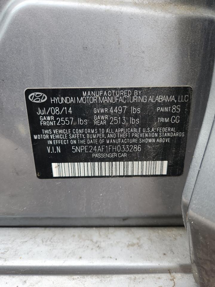 2015 Hyundai Sonata Se Gray vin: 5NPE24AF1FH033286