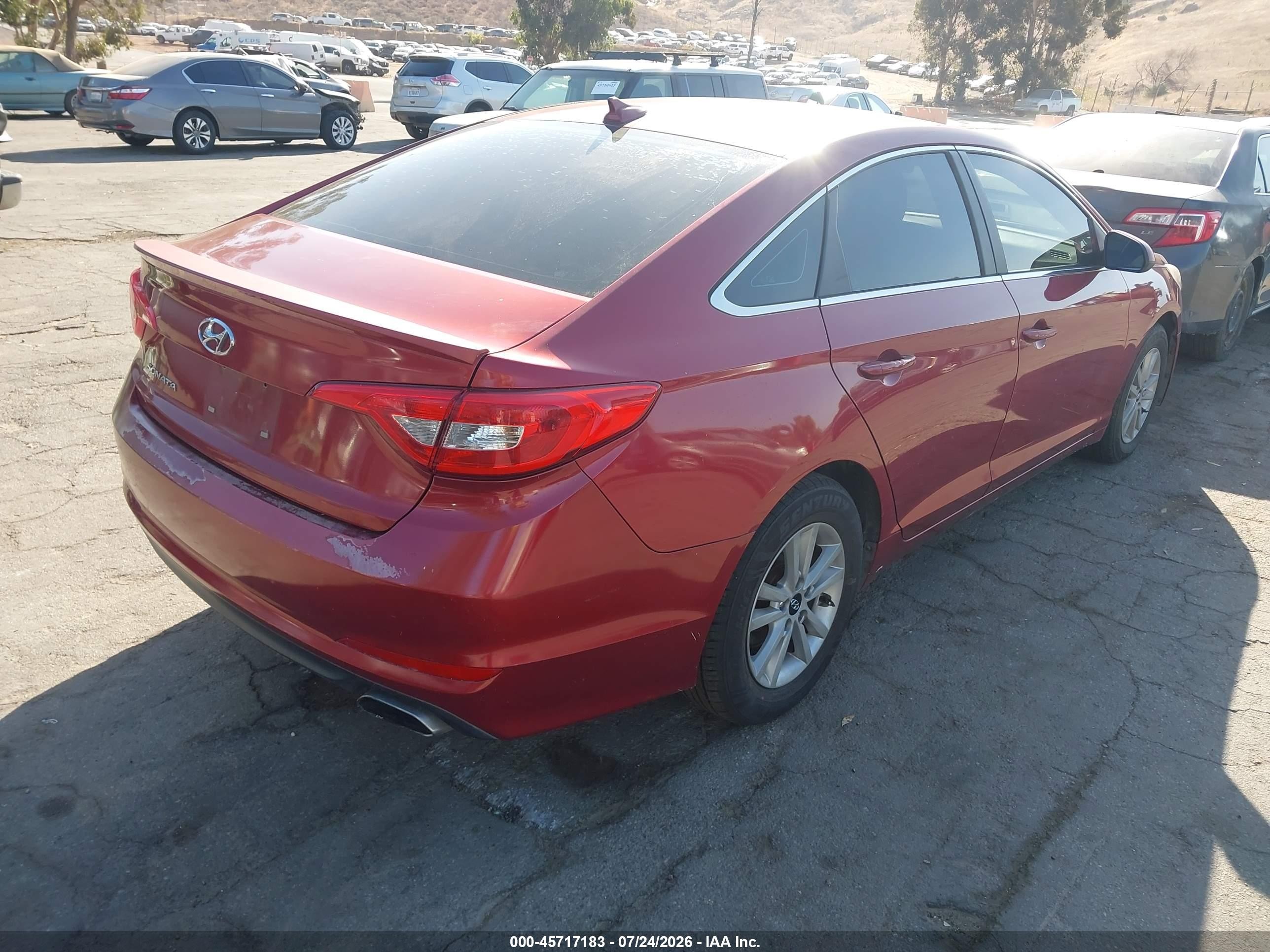 2015 Hyundai Sonata Se Red vin: 5NPE24AF1FH048483