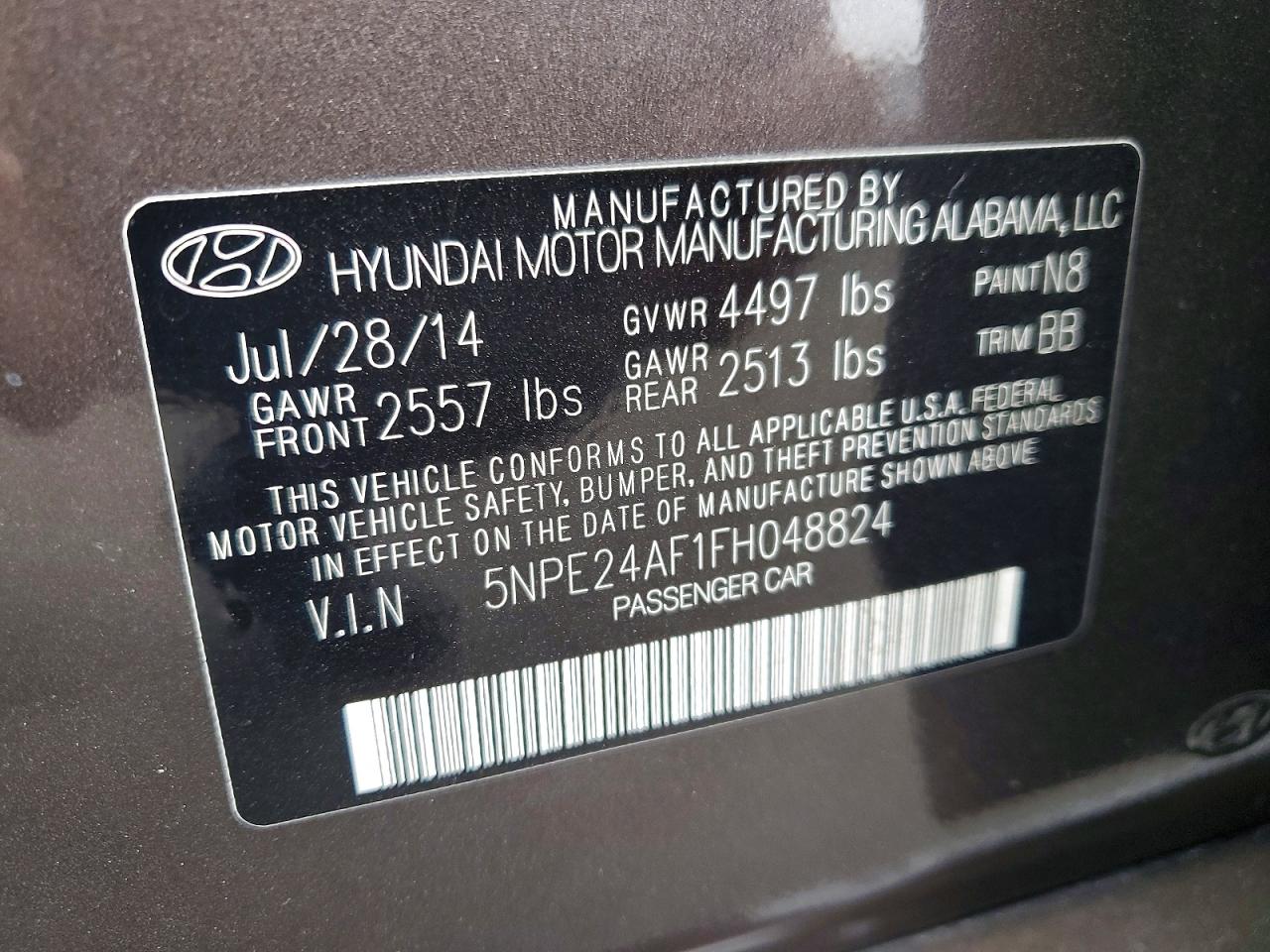 2015 Hyundai Sonata Brown vin: 5NPE24AF1FH048824