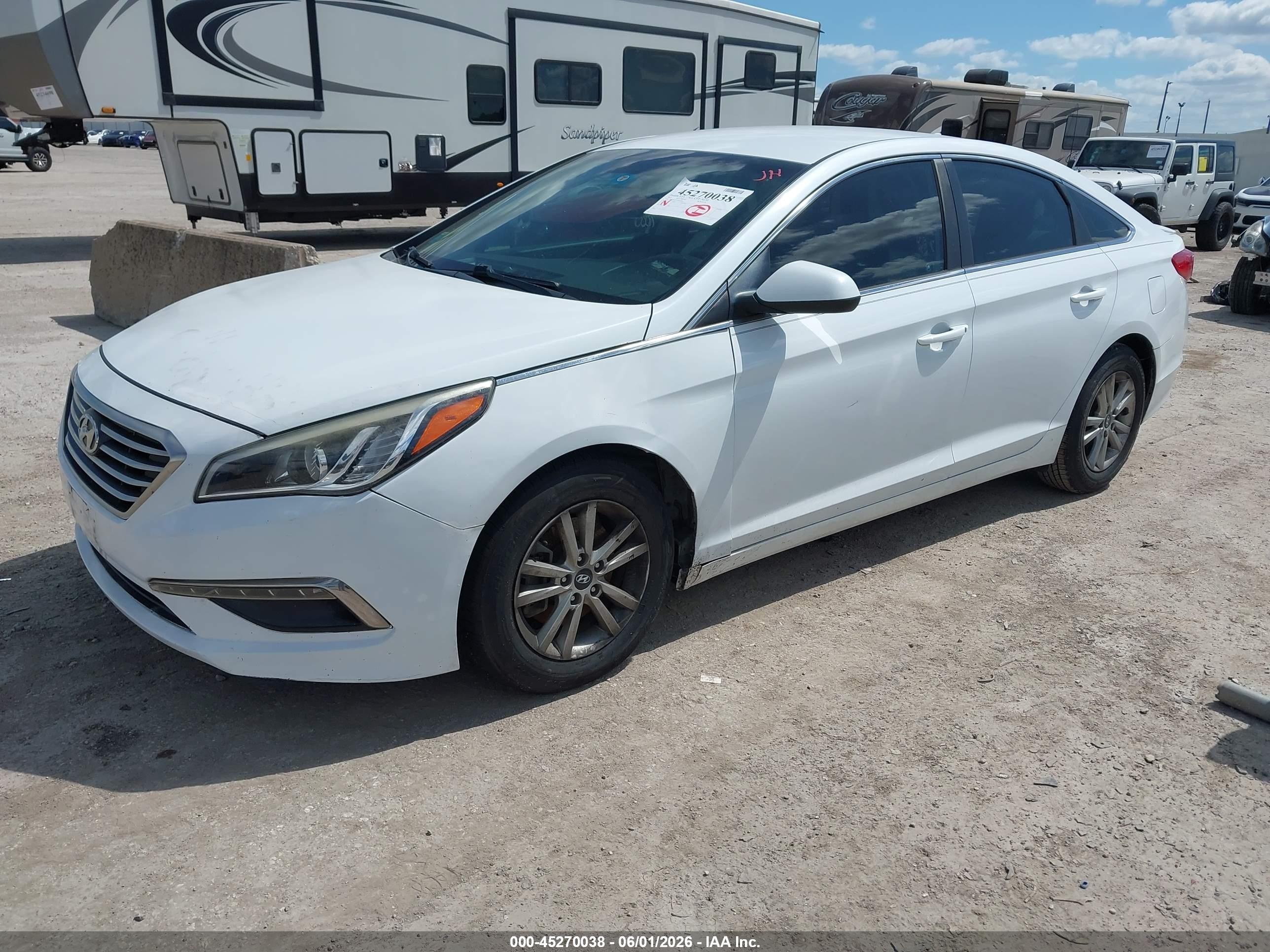 2015 Hyundai Sonata Se White vin: 5NPE24AF1FH093696
