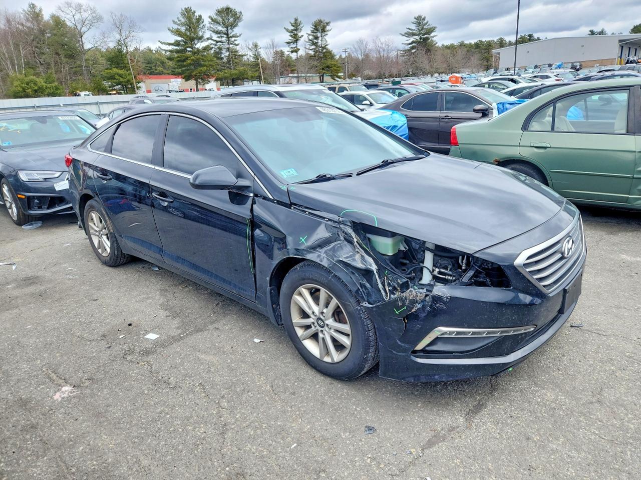 2015 Hyundai Sonata Черный vin: 5NPE24AF1FH096193