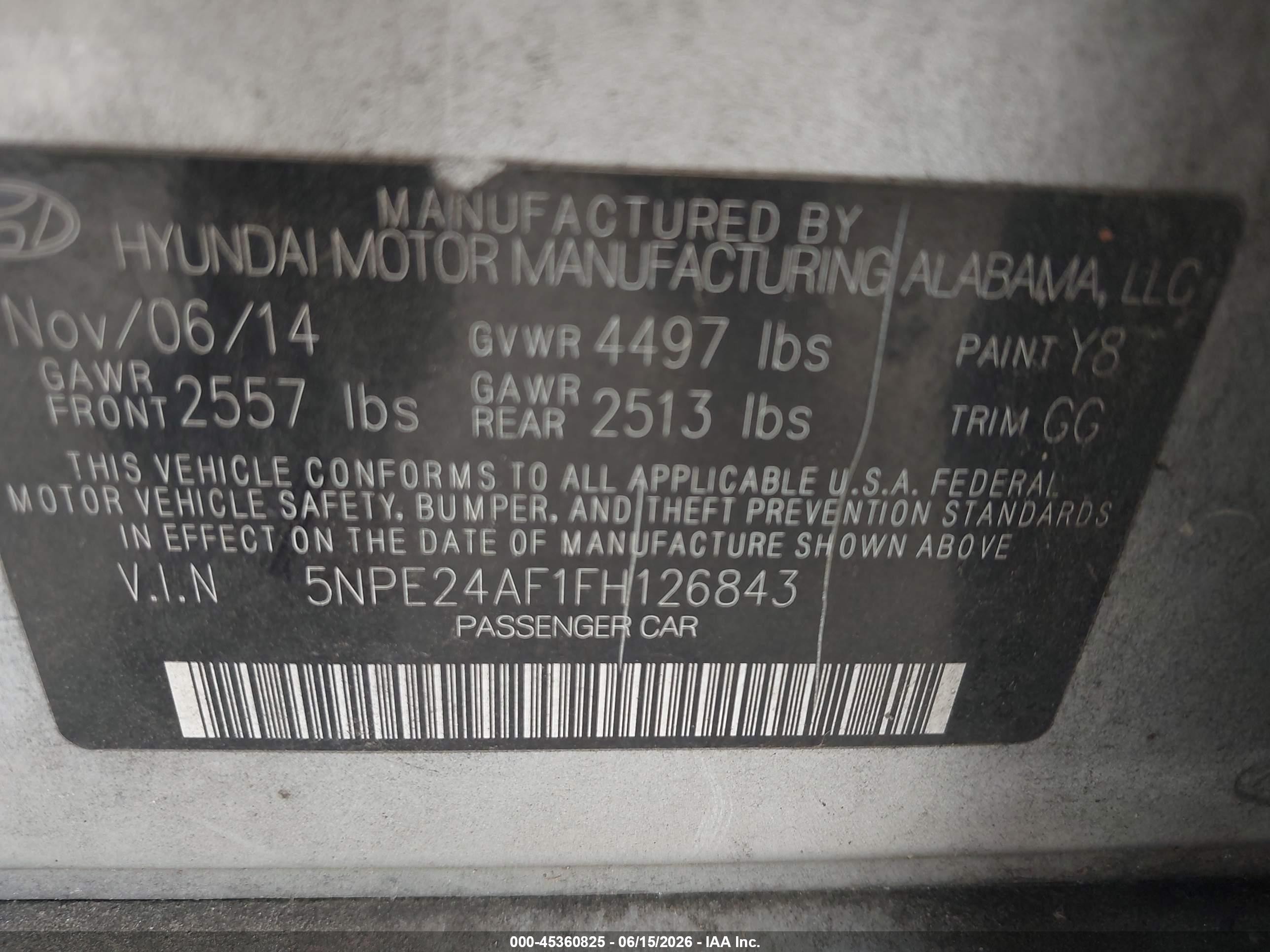 2015 Hyundai Sonata Se Серебряный vin: 5NPE24AF1FH126843