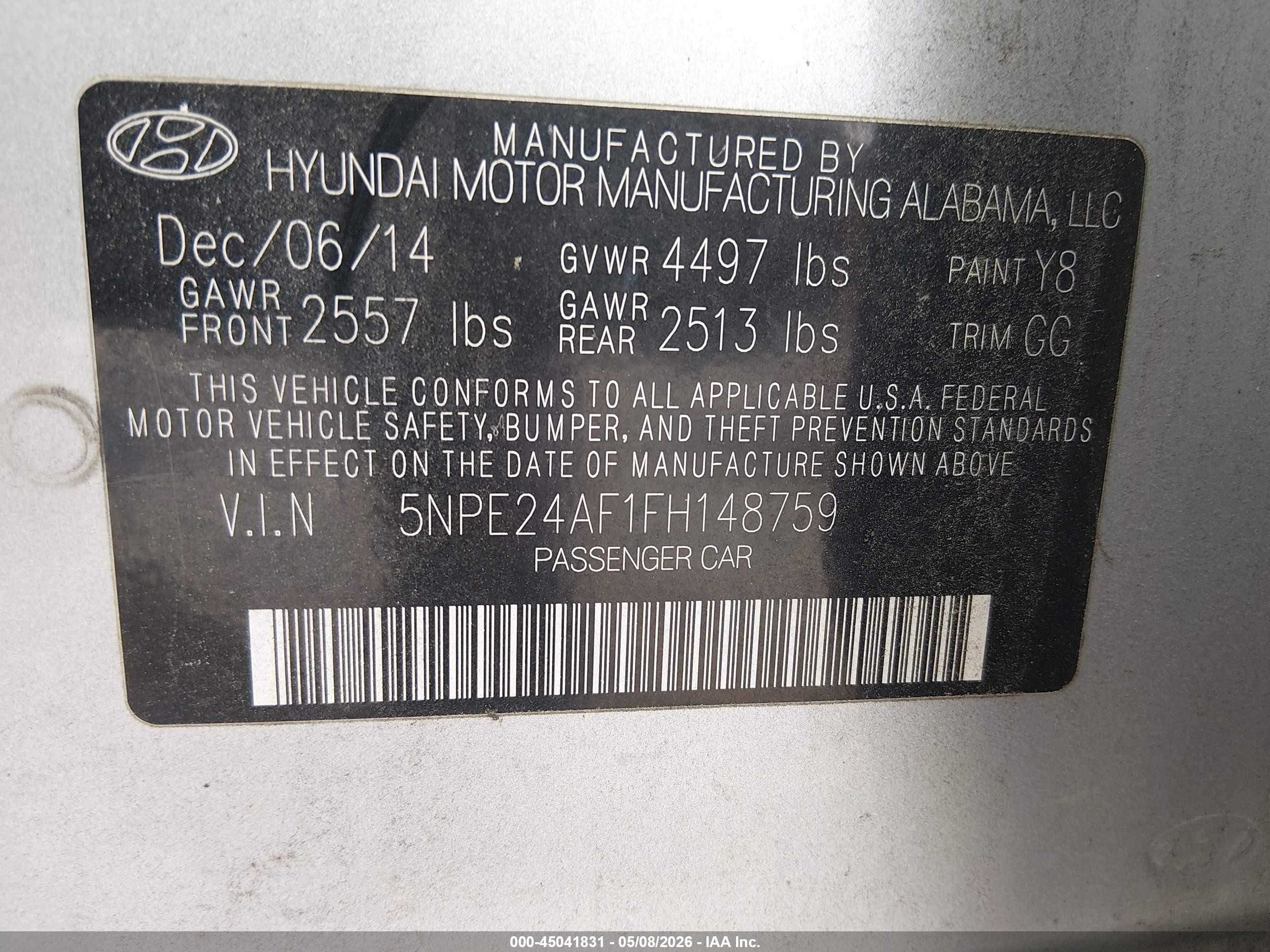 2015 Hyundai Sonata Se Серебряный vin: 5NPE24AF1FH148759