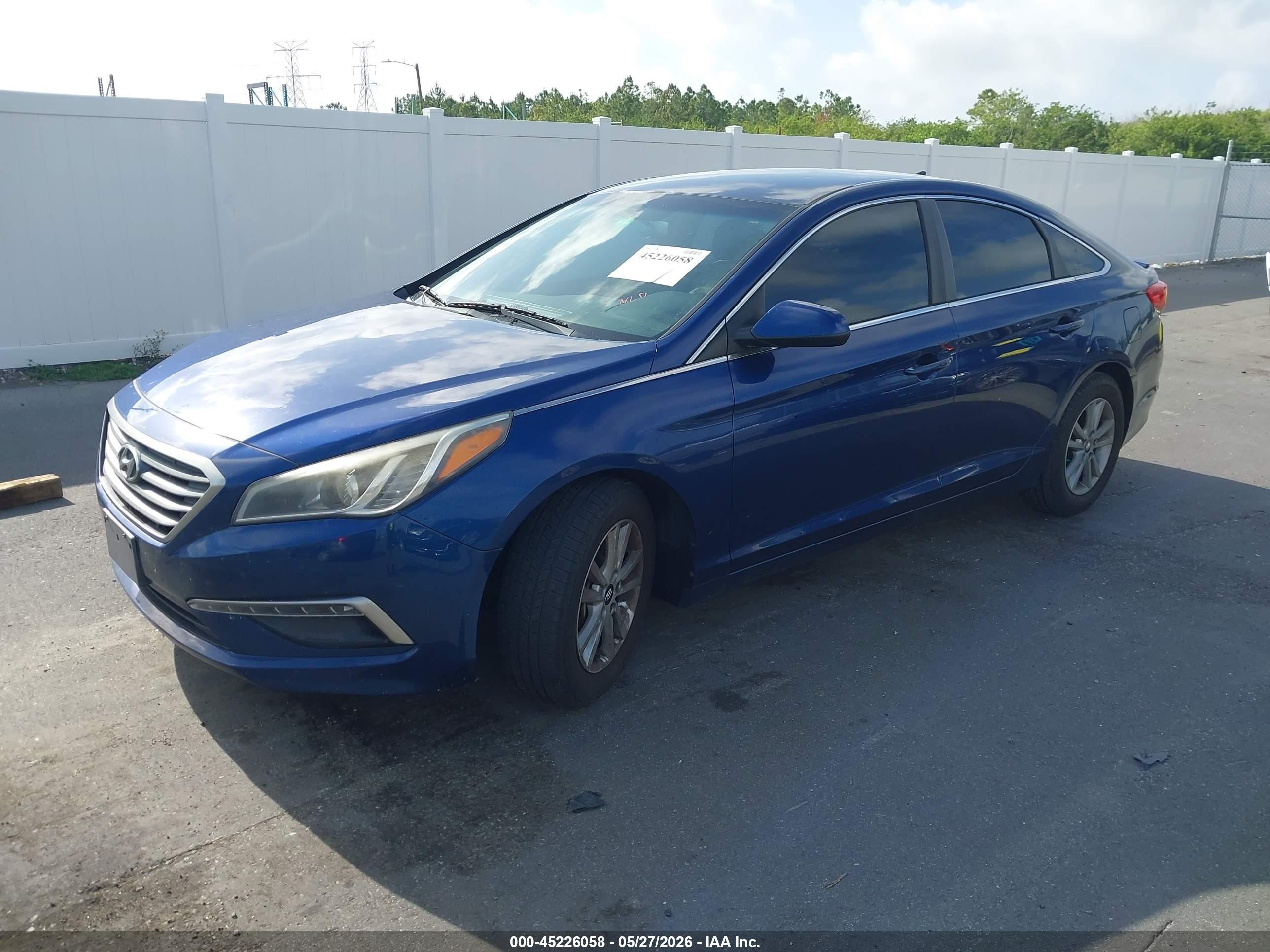 2015 Hyundai Sonata Se Blue vin: 5NPE24AF1FH150706