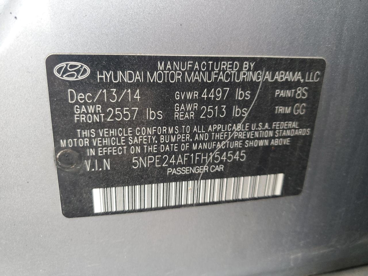 2015 Hyundai Sonata Se Silver vin: 5NPE24AF1FH154545
