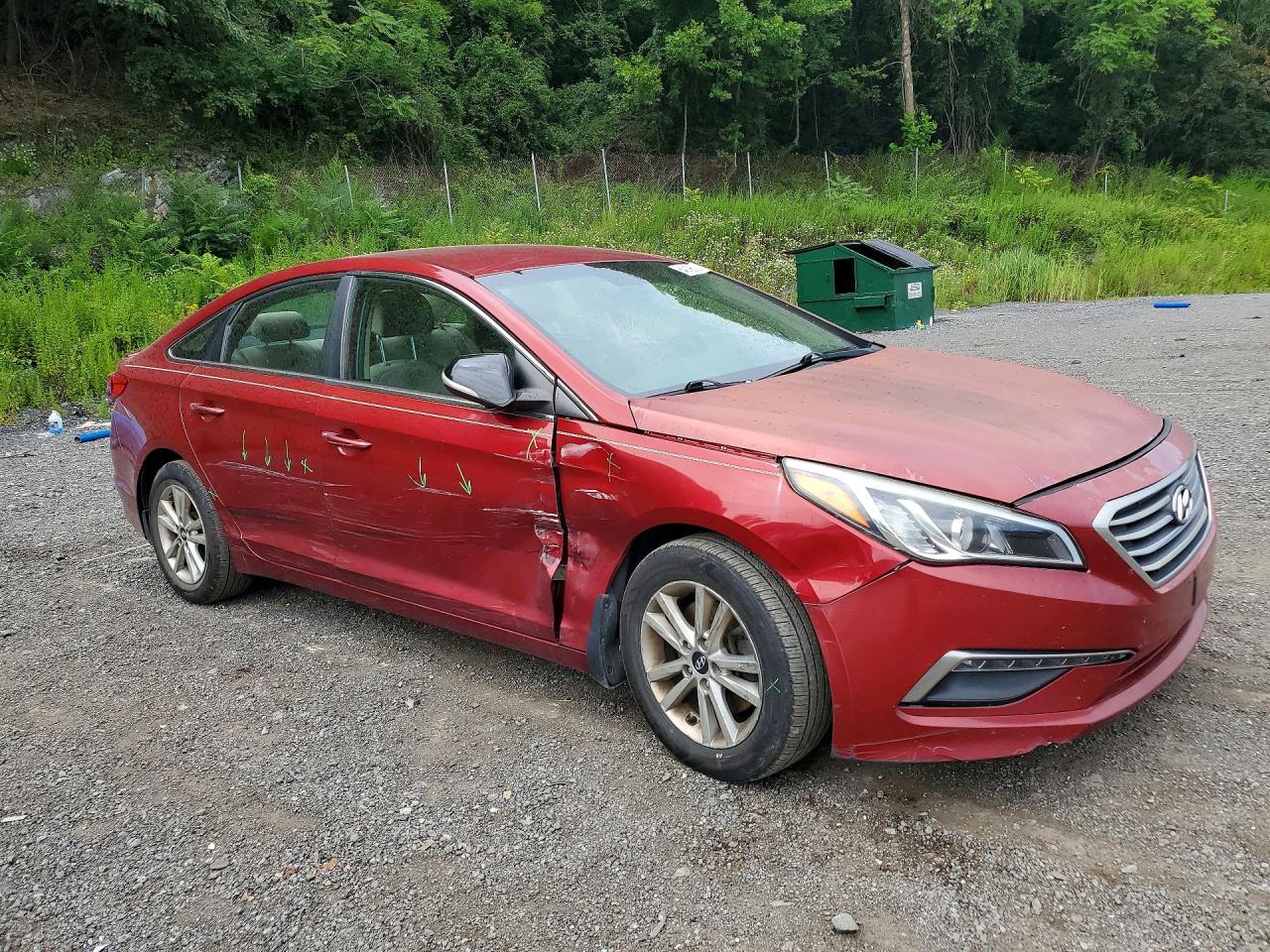 2015 Hyundai Sonata Se Red vin: 5NPE24AF1FH177856