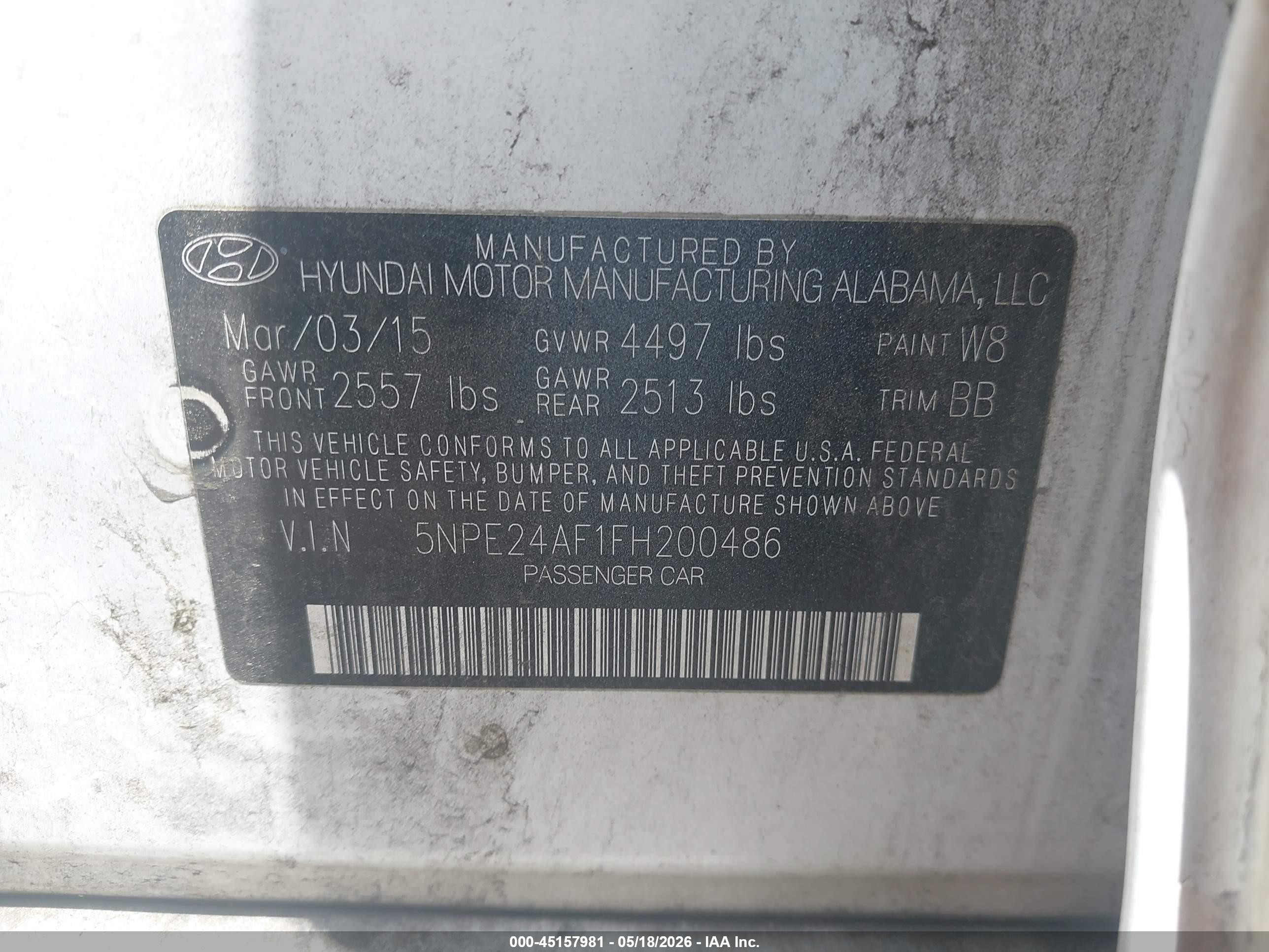 2015 Hyundai Sonata Se Белый vin: 5NPE24AF1FH200486