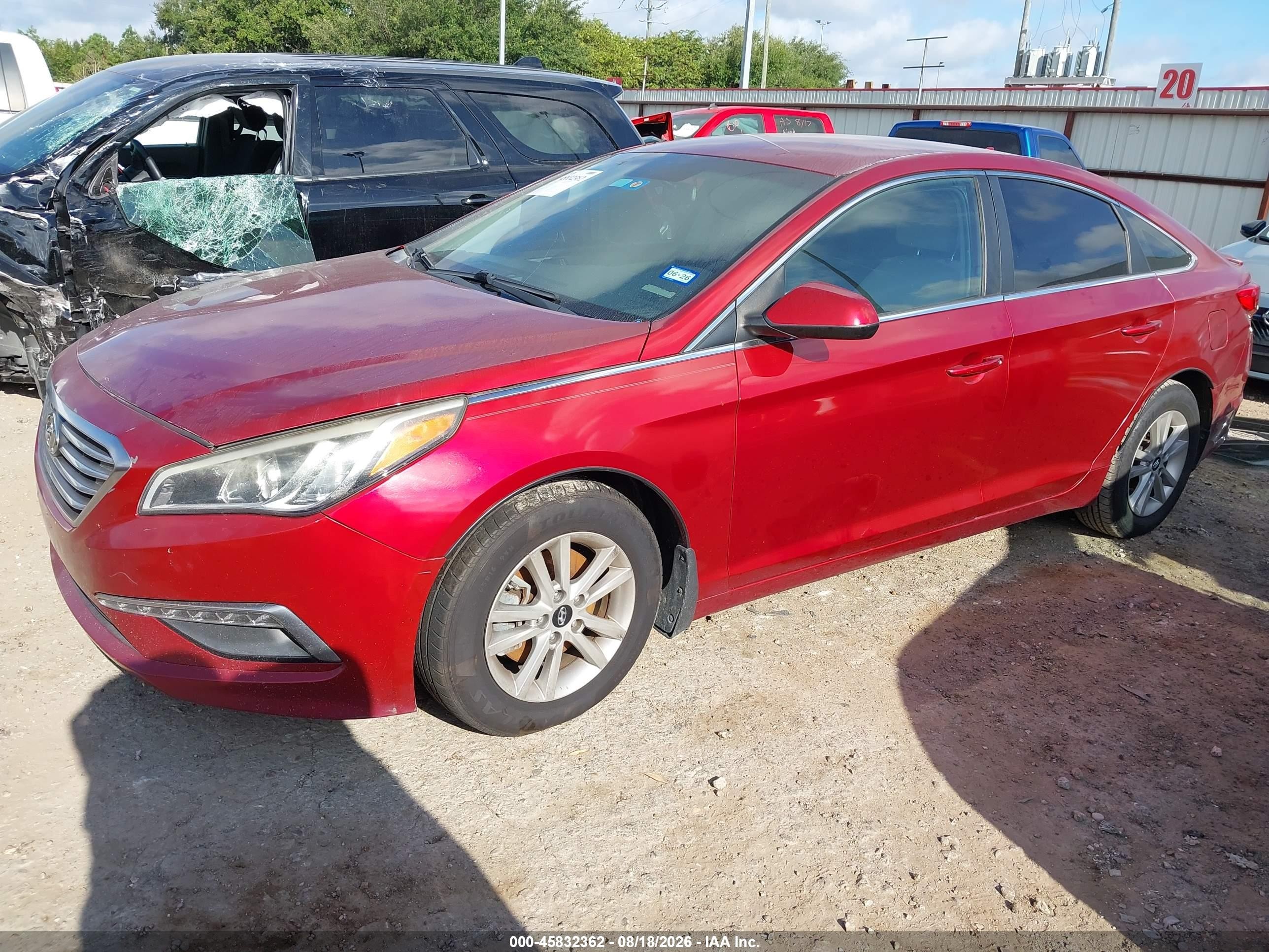 2015 Hyundai Sonata Se Red vin: 5NPE24AF1FH204117