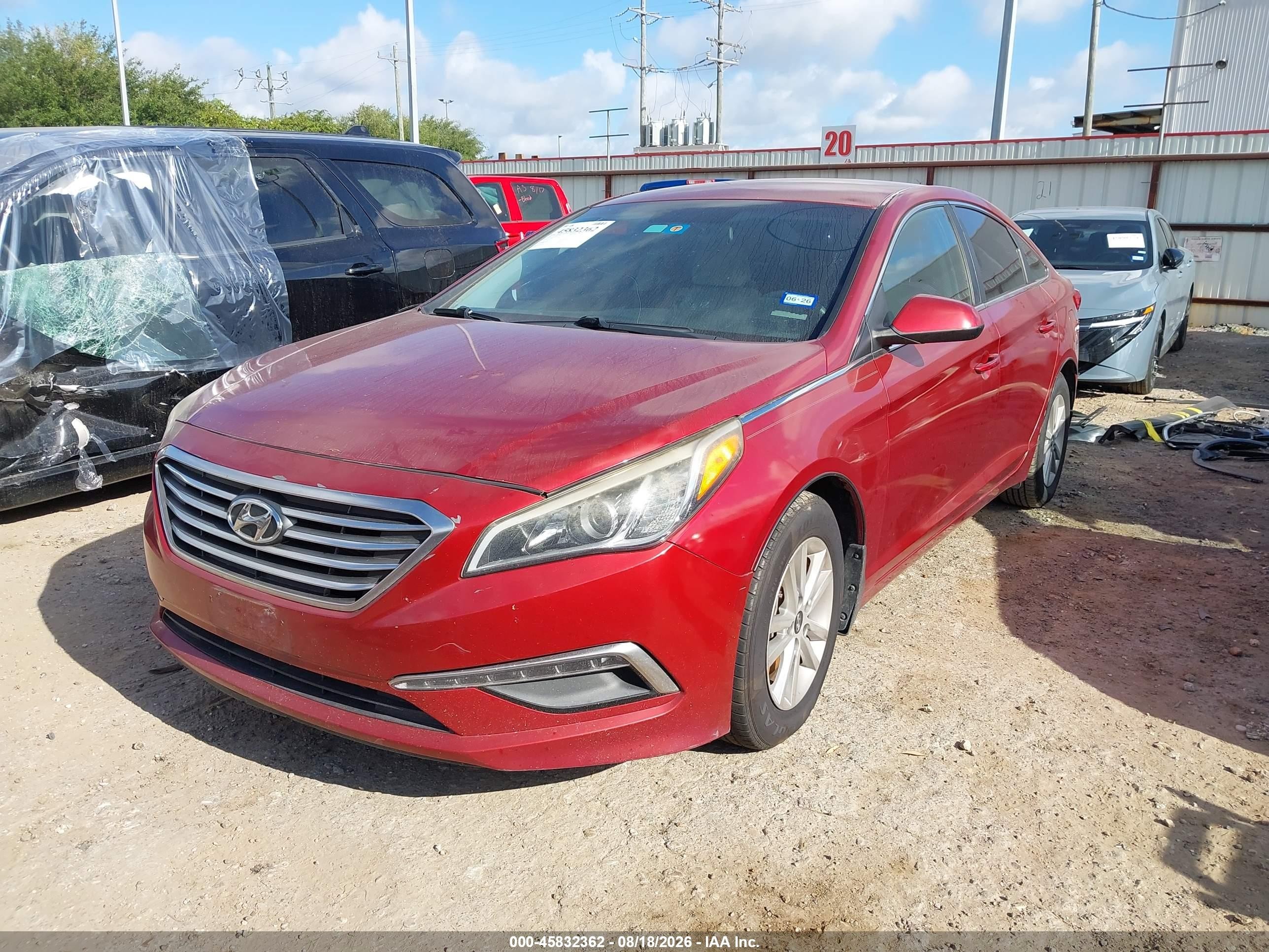 2015 Hyundai Sonata Se Red vin: 5NPE24AF1FH204117