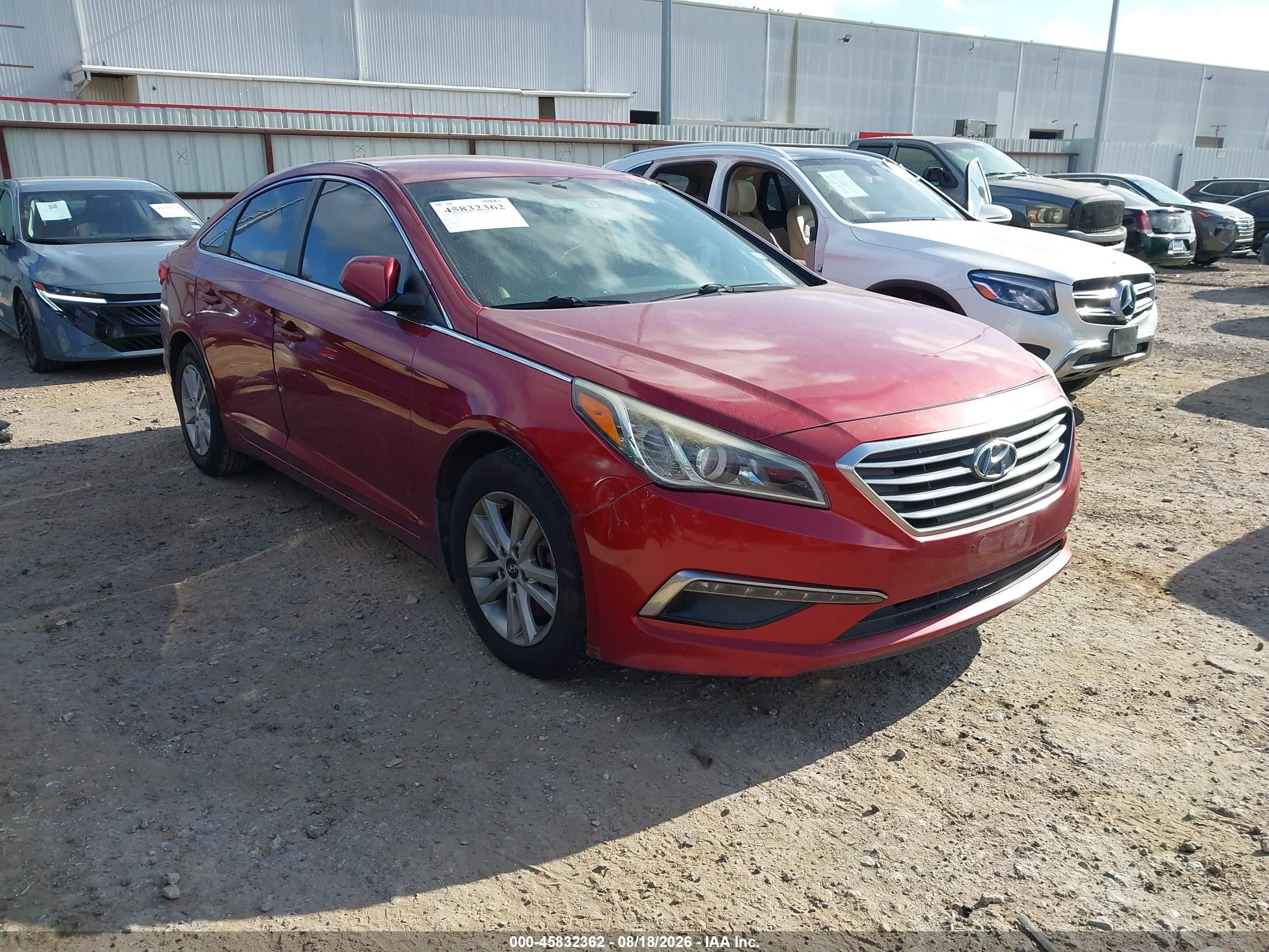2015 Hyundai Sonata Se Red vin: 5NPE24AF1FH204117