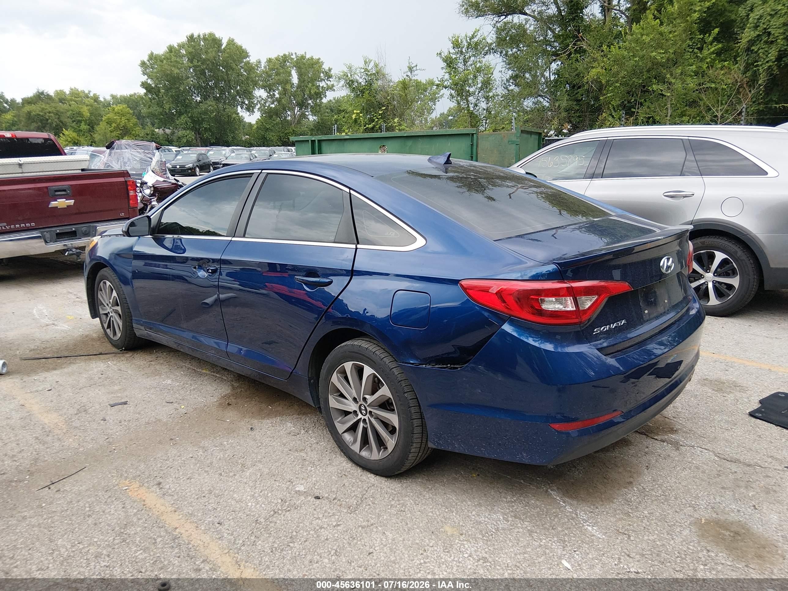 2015 Hyundai Sonata Se Blue vin: 5NPE24AF1FH208202