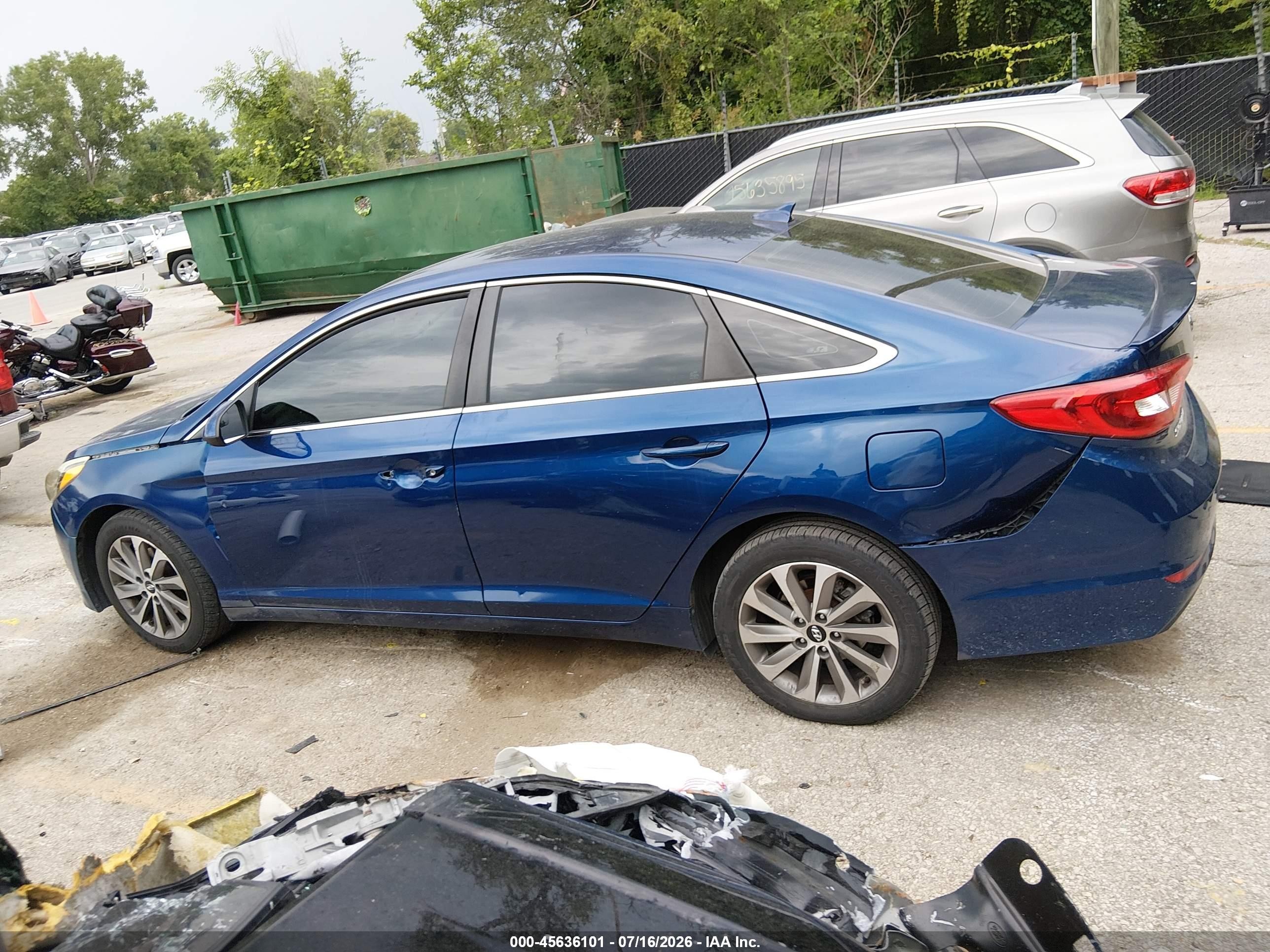 2015 Hyundai Sonata Se Blue vin: 5NPE24AF1FH208202
