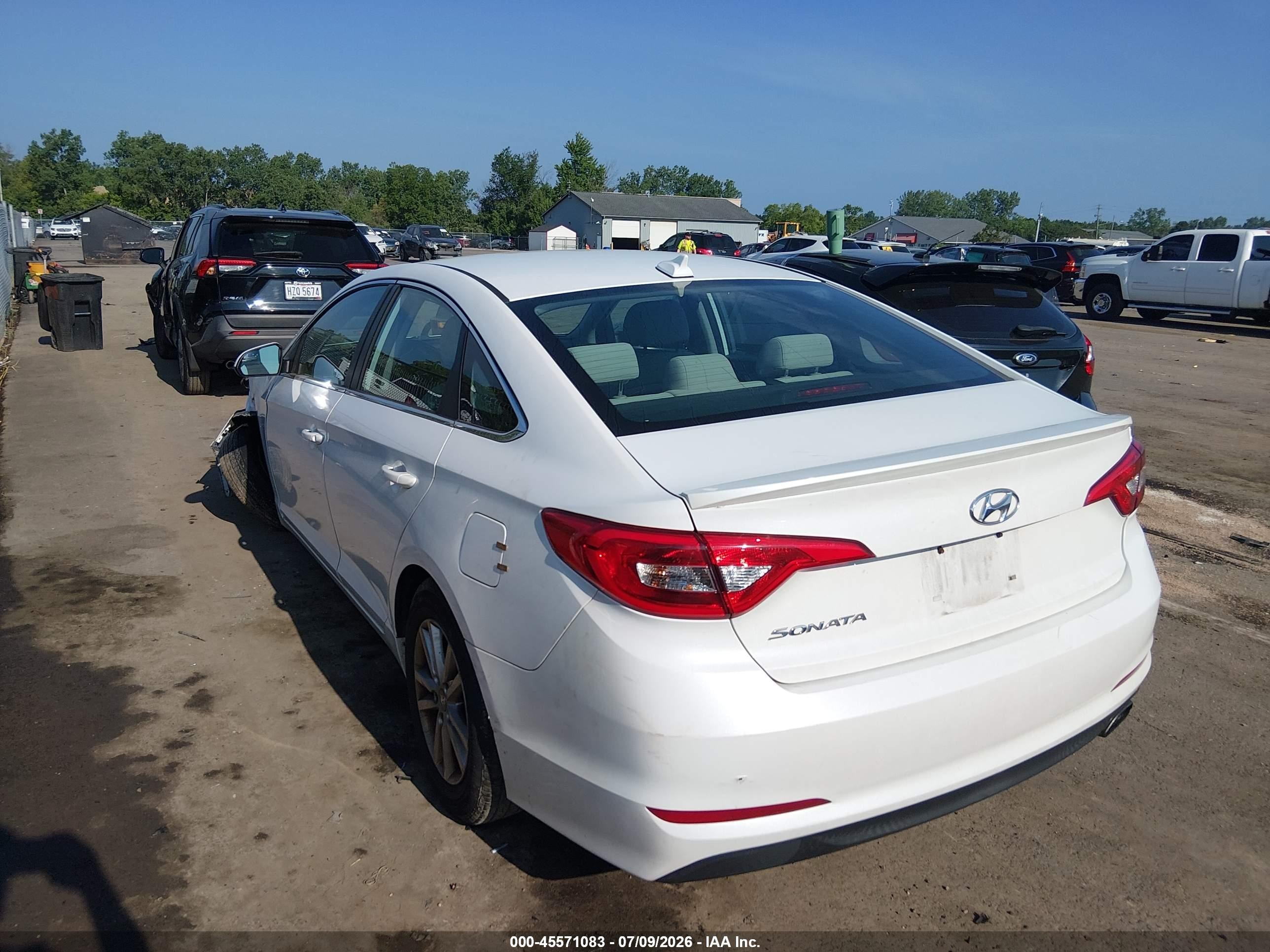 2015 Hyundai Sonata Se White vin: 5NPE24AF1FH212069