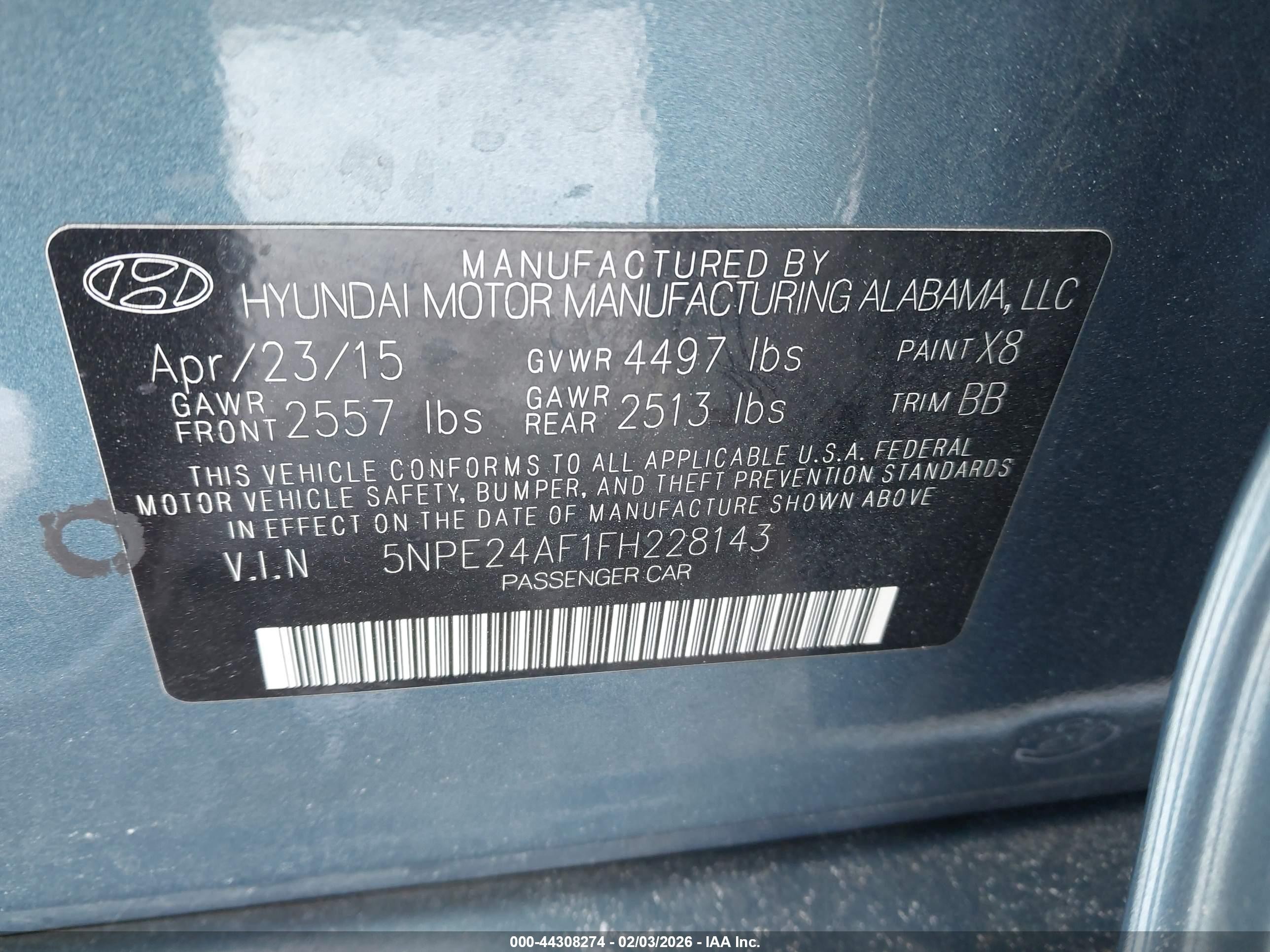 2015 Hyundai Sonata Se Light Blue vin: 5NPE24AF1FH228143