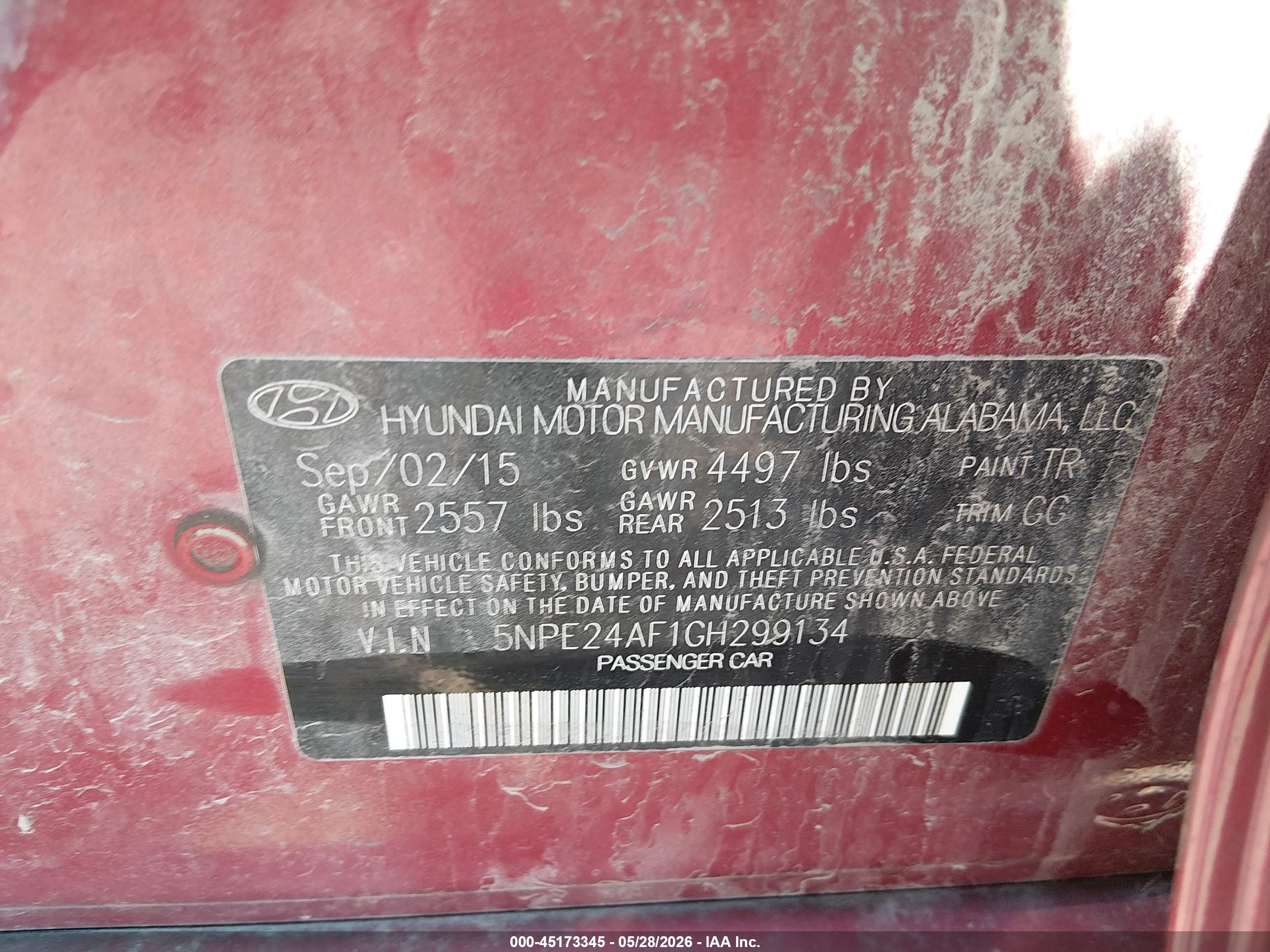 2016 Hyundai Sonata Se Red vin: 5NPE24AF1GH299134