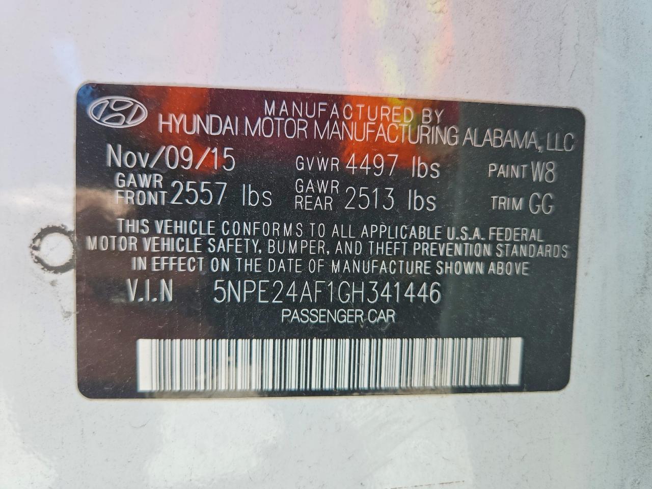 2016 Hyundai Sonata Se White vin: 5NPE24AF1GH341446