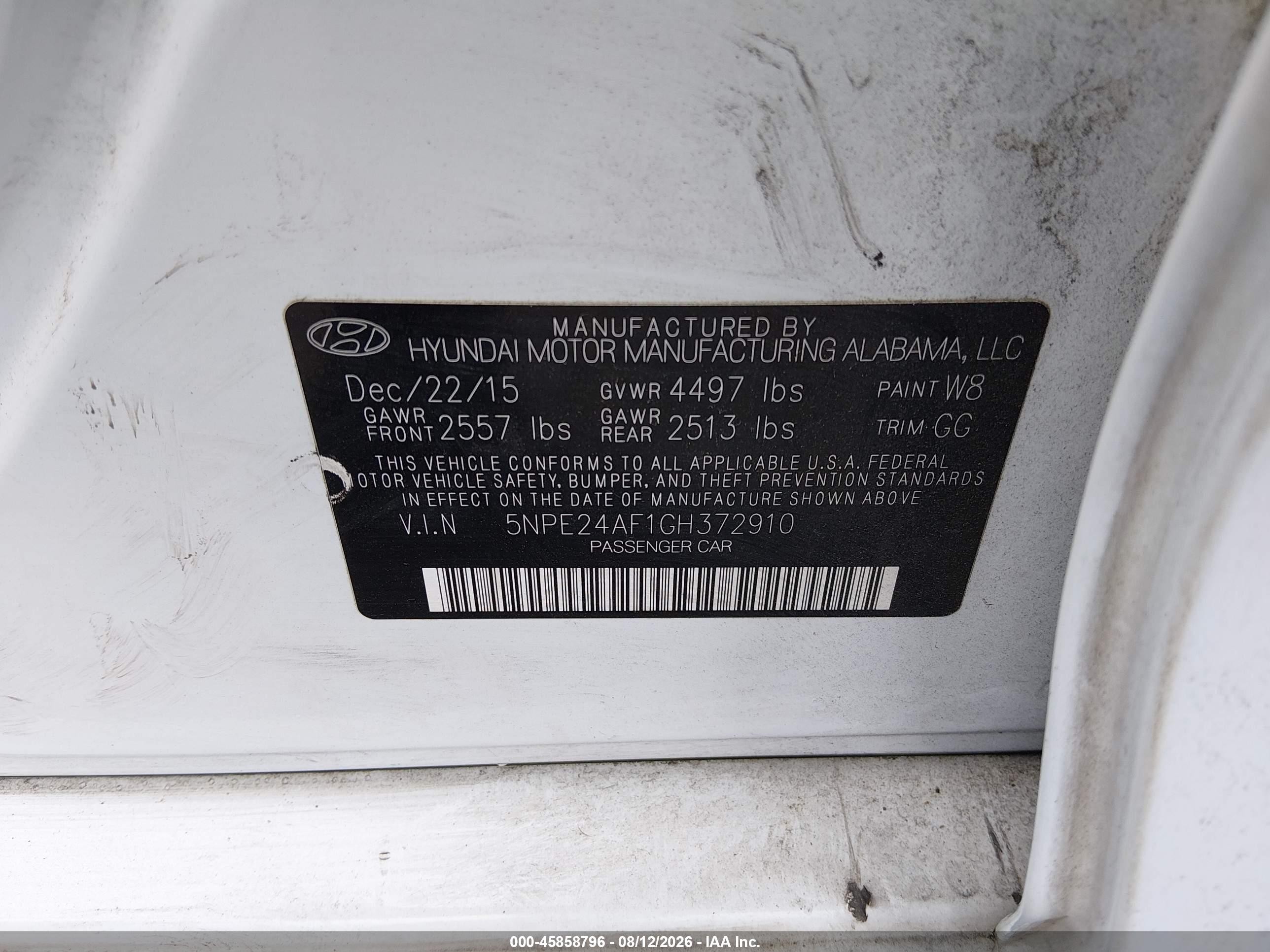 2016 Hyundai Sonata Se White vin: 5NPE24AF1GH372910