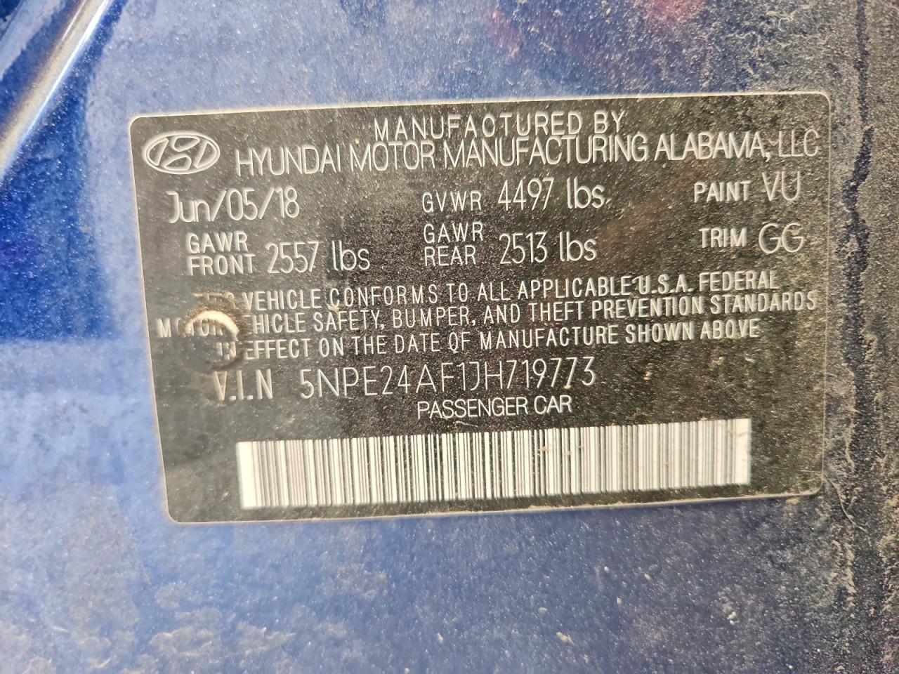 2018 Hyundai Sonata Se Синий vin: 5NPE24AF1JH719773